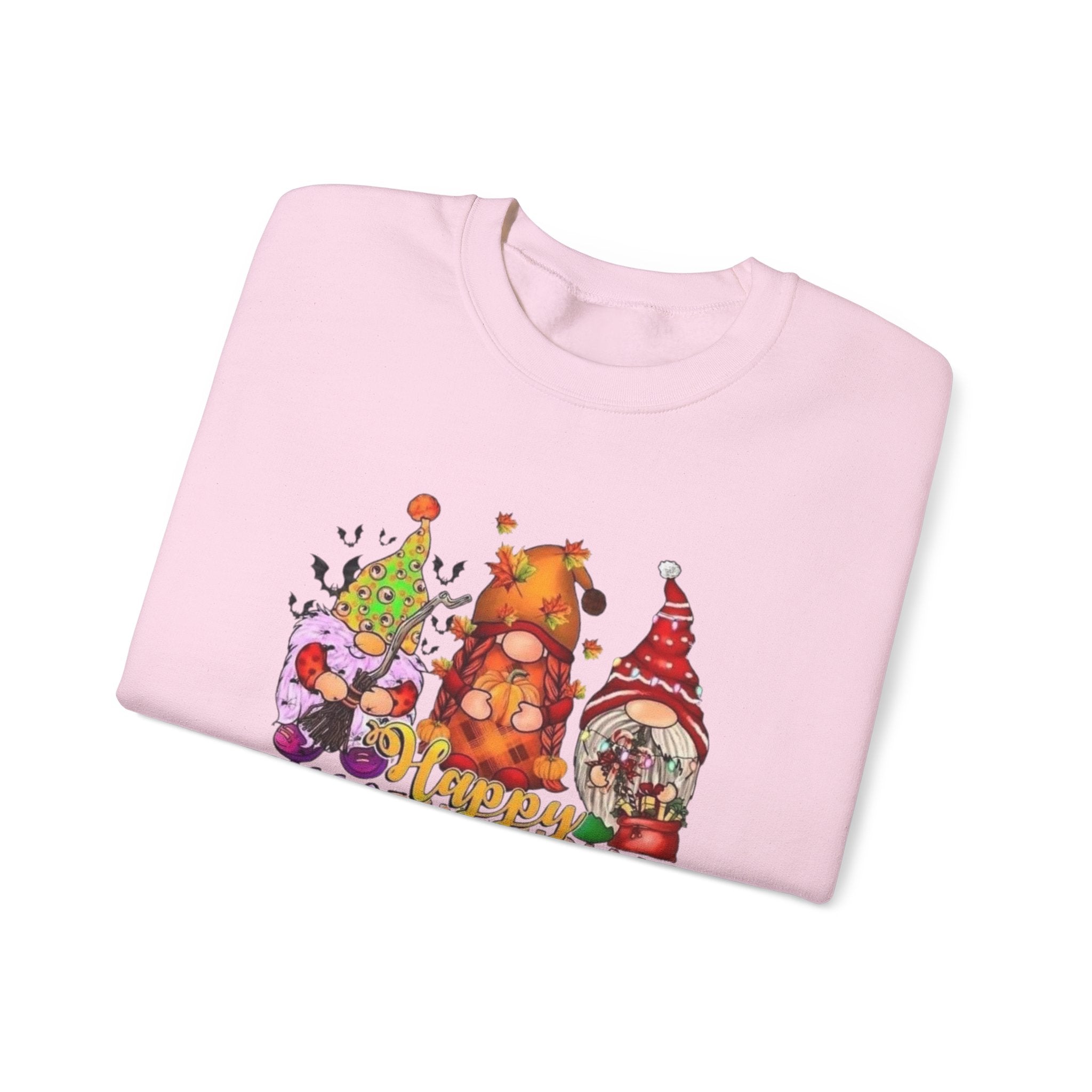 Festive Crewneck Sweatshirt - Hallo Thank-Smas Design, Fall Apparel, Winter Wardrobe Essential, Holiday Gift, Cozy Casual Wear by Printify