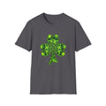 Skull Clover T-Shirt — Neon Green St. Patrick’s Day Graphic Tee by Printify