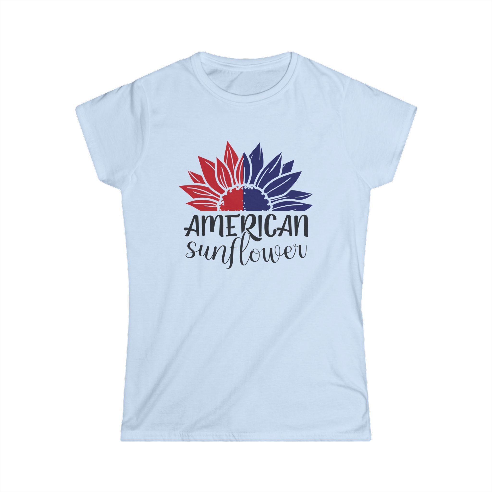 Patriotic Sunflower Tee, 4th of July Shirt, Womens Graphic Tee, Casual Summer Top by Printify