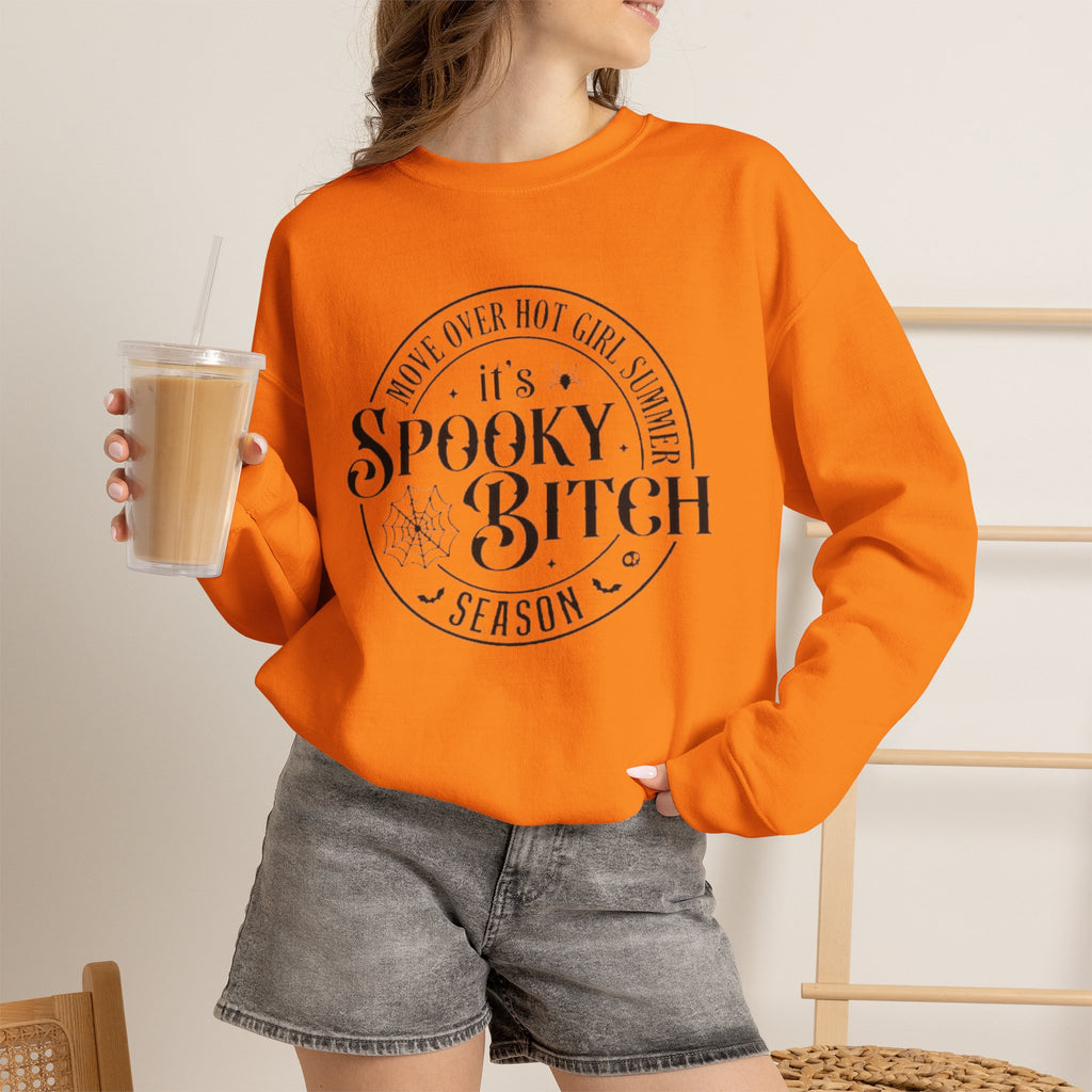 Spooky B Sweatshirt – "It's Spooky B Season" Halloween Crewneck by Printify