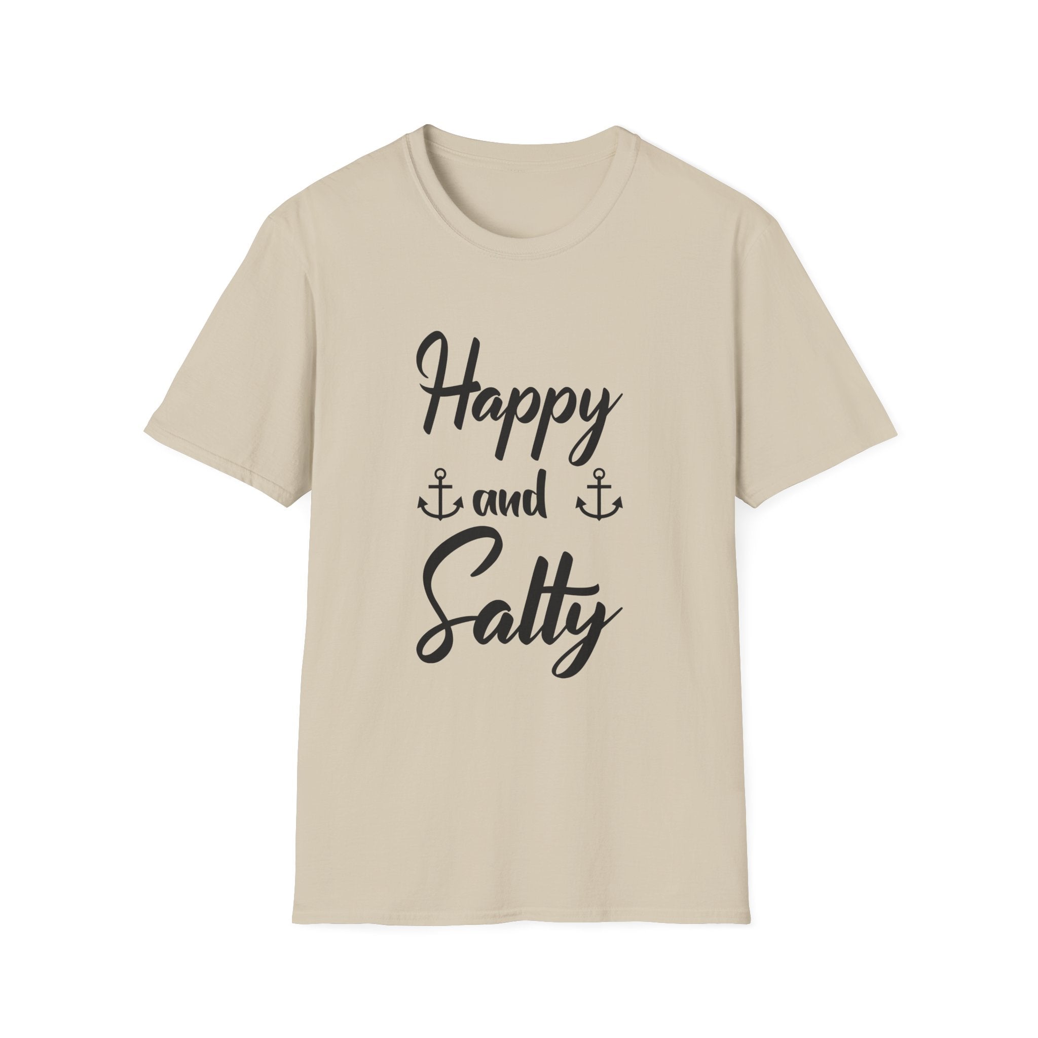 Happy and Salty T-Shirt — Nautical Anchor Graphic Tee by Printify