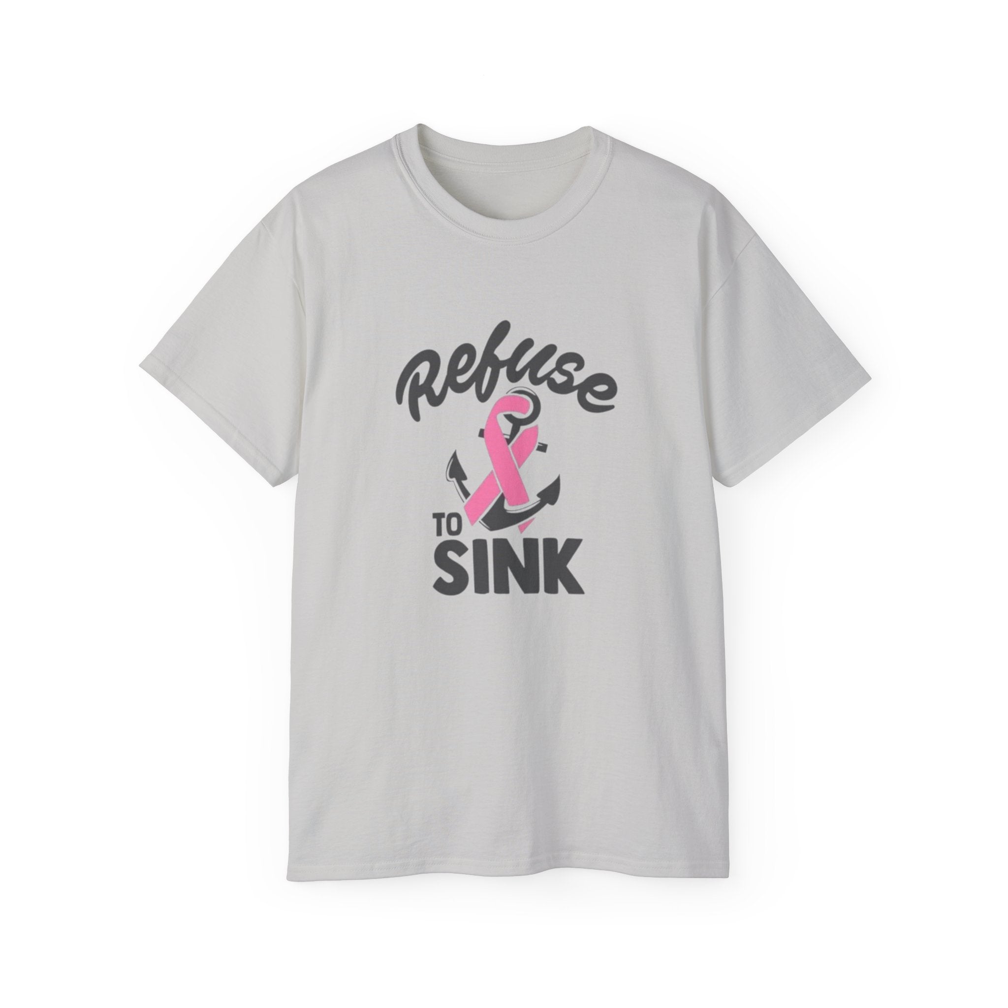 Refuse to Sink Anchor Breast Cancer Awareness T-Shirt by Printify