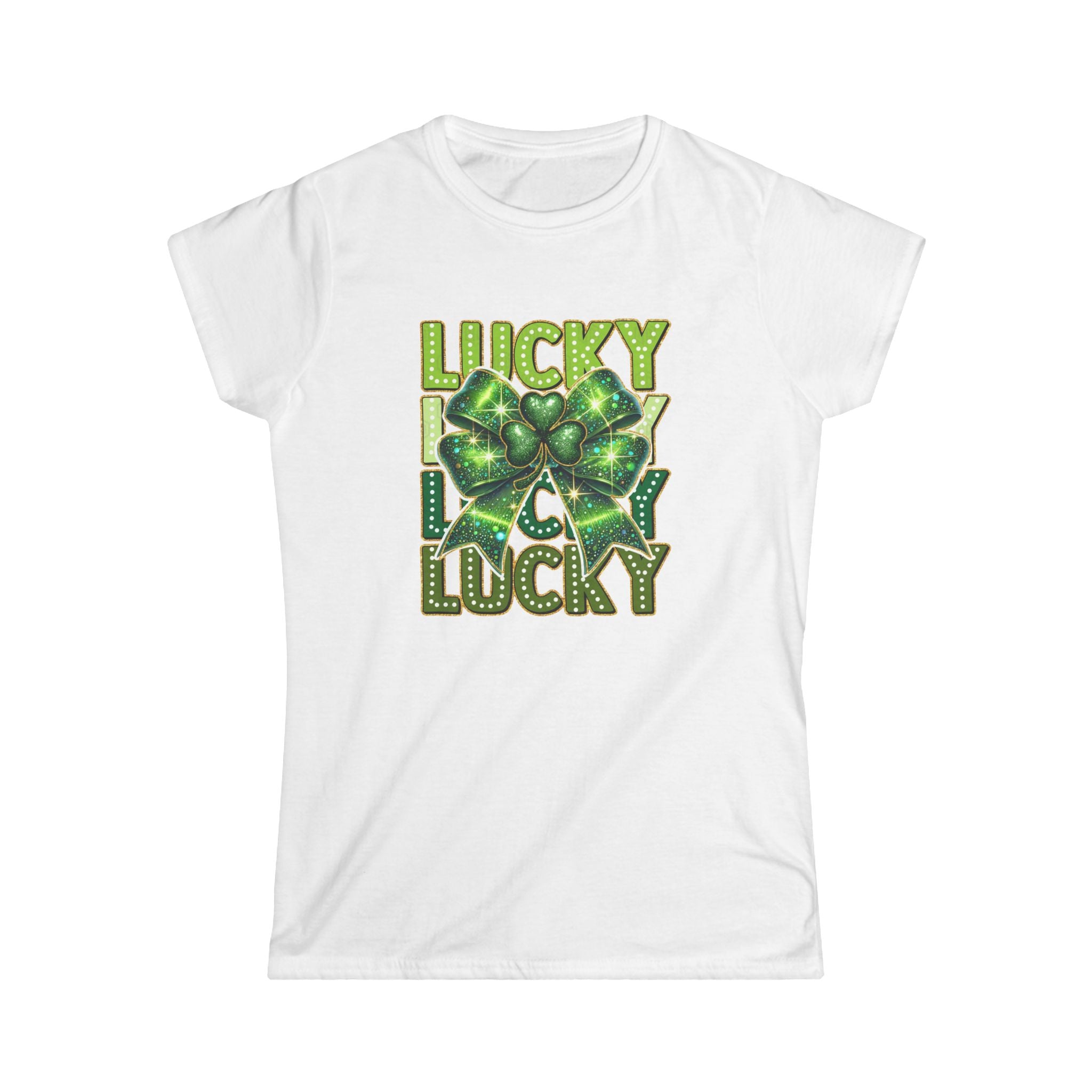 Lucky Clover Women's Softstyle Tee for St. Patrick's Day by Printify