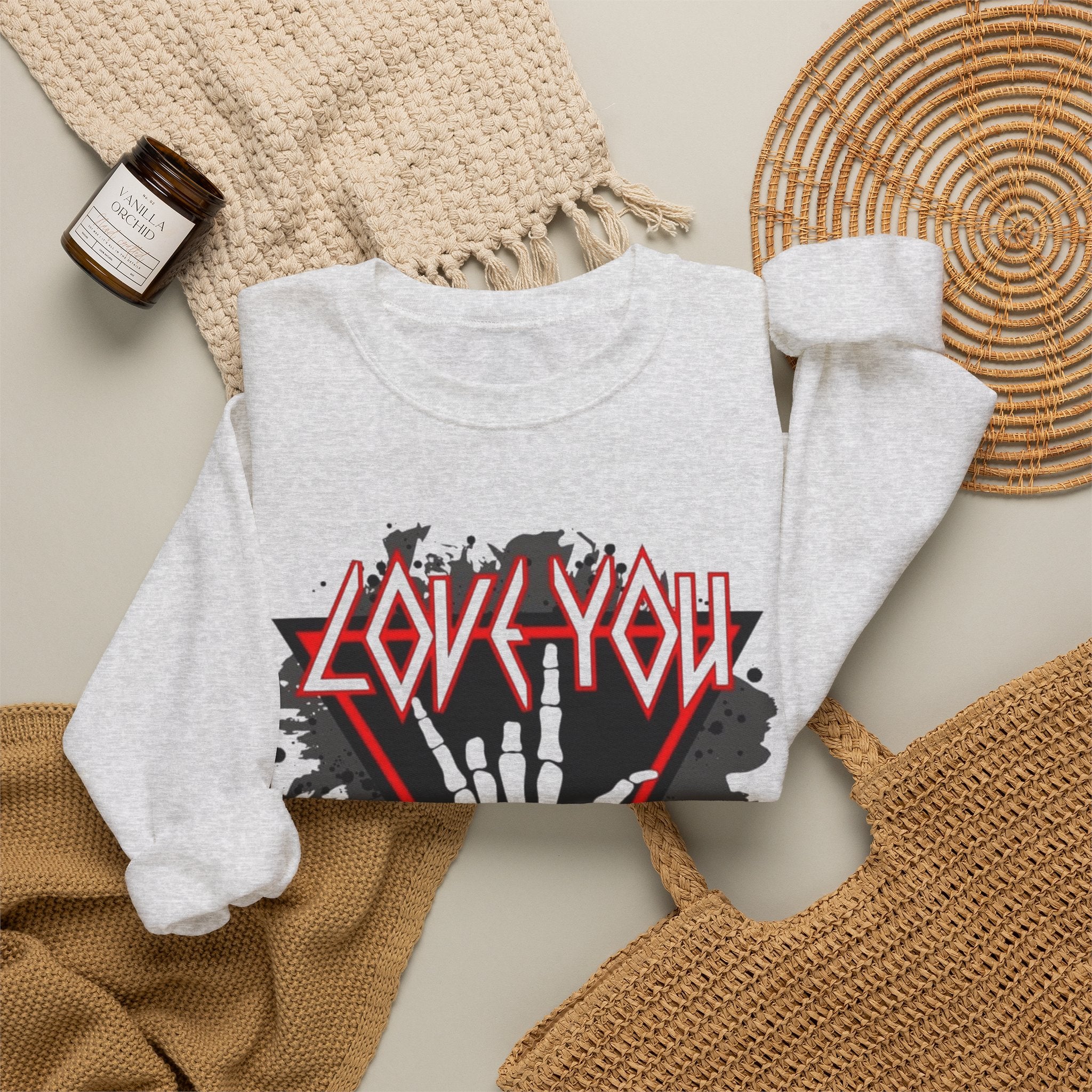 Rock Love You Sweatshirt, Music Love Sweatshirt, Rock Music Sweater, Gift for Music Lovers by Printify