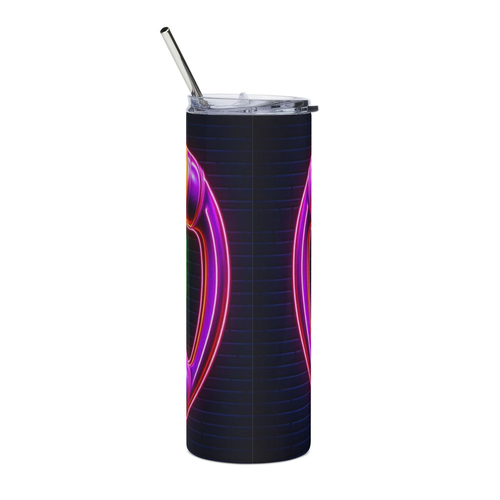 20oz Stainless Tumbler — Neon Scream & Retro Phone Design by Printify