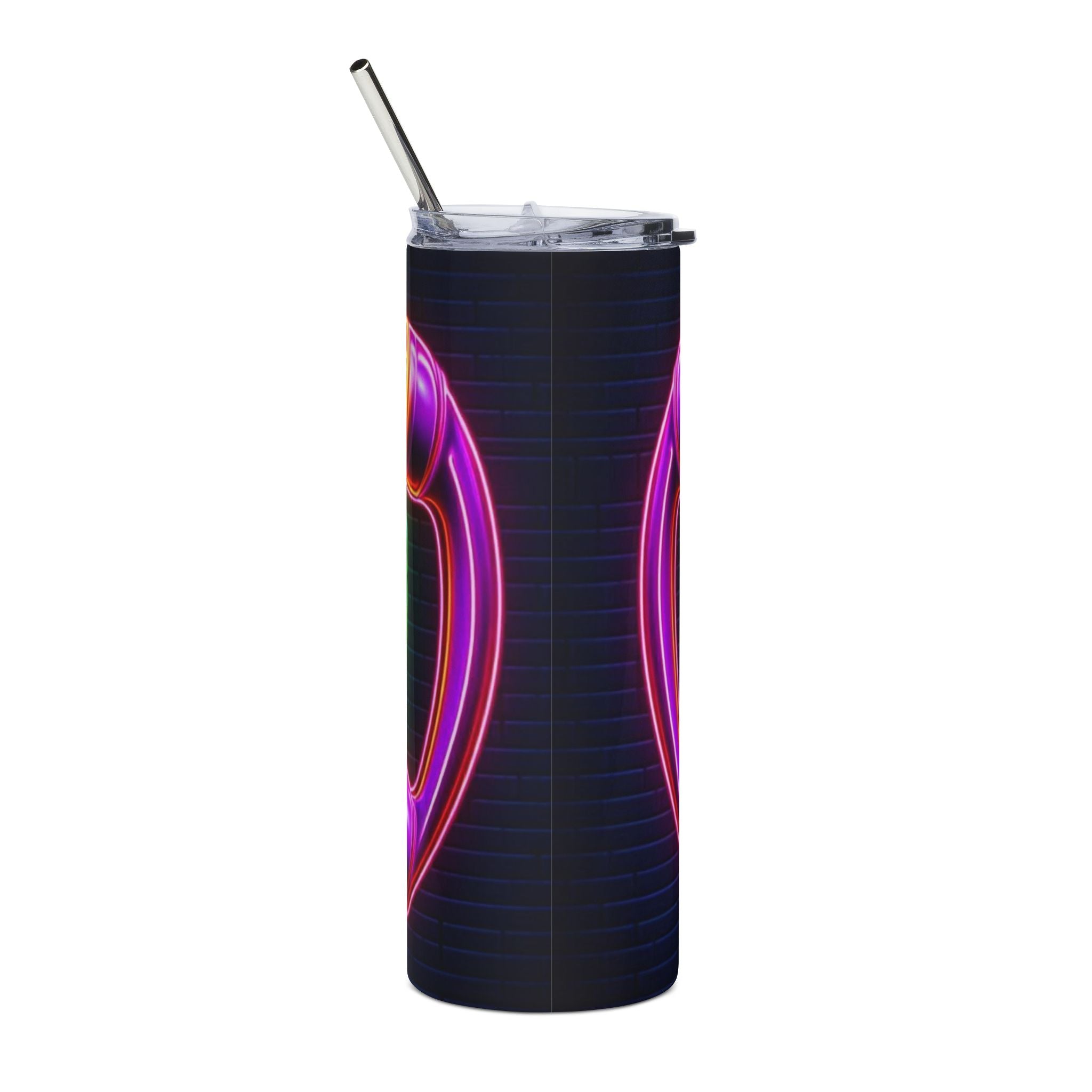 20oz Stainless Tumbler — Neon Scream & Retro Phone Design by Printify