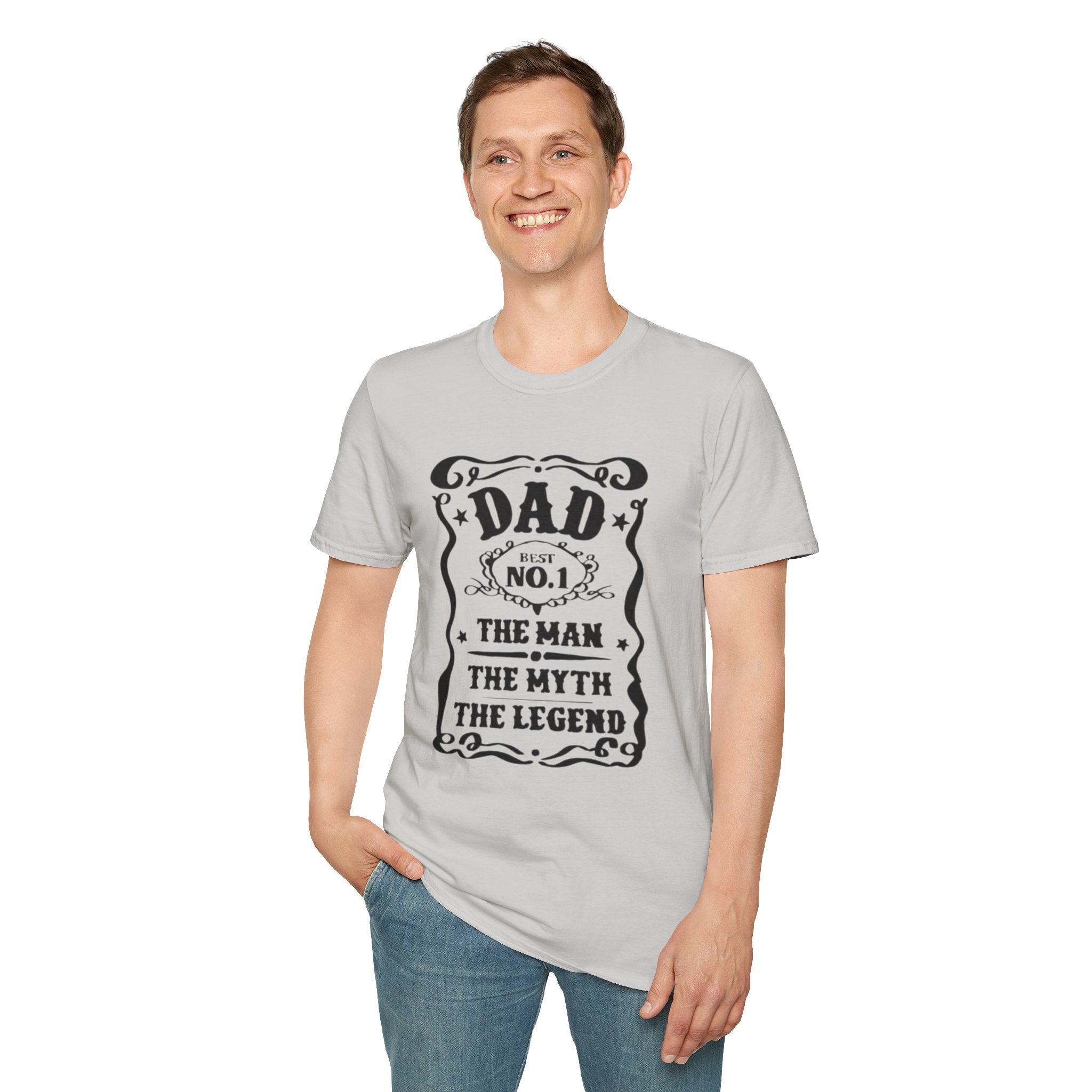 Dad No.1 T-Shirt — "The Man, The Myth, The Legend" Vintage Father's Day Tee by Printify