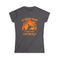 Motorcycle Halloween Tee — "My Broom Broke So Now I Ride a Motorcycle" Women's Shirt by Printify