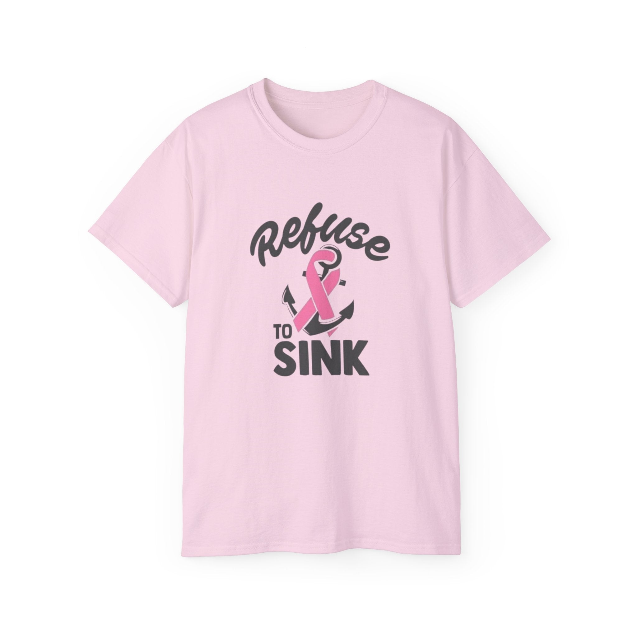 Refuse to Sink Anchor Breast Cancer Awareness T-Shirt by Printify