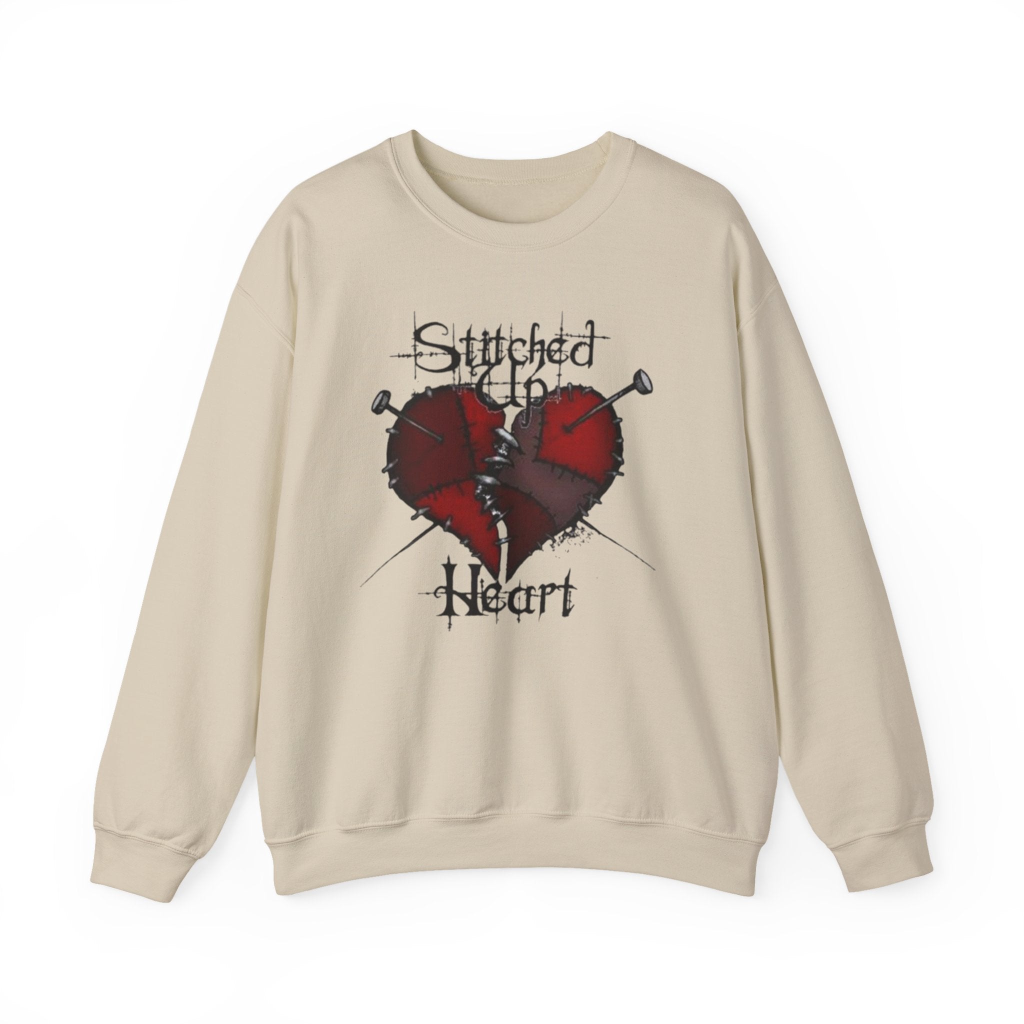 Stitched up heart Crewneck Sweatshirt by Printify