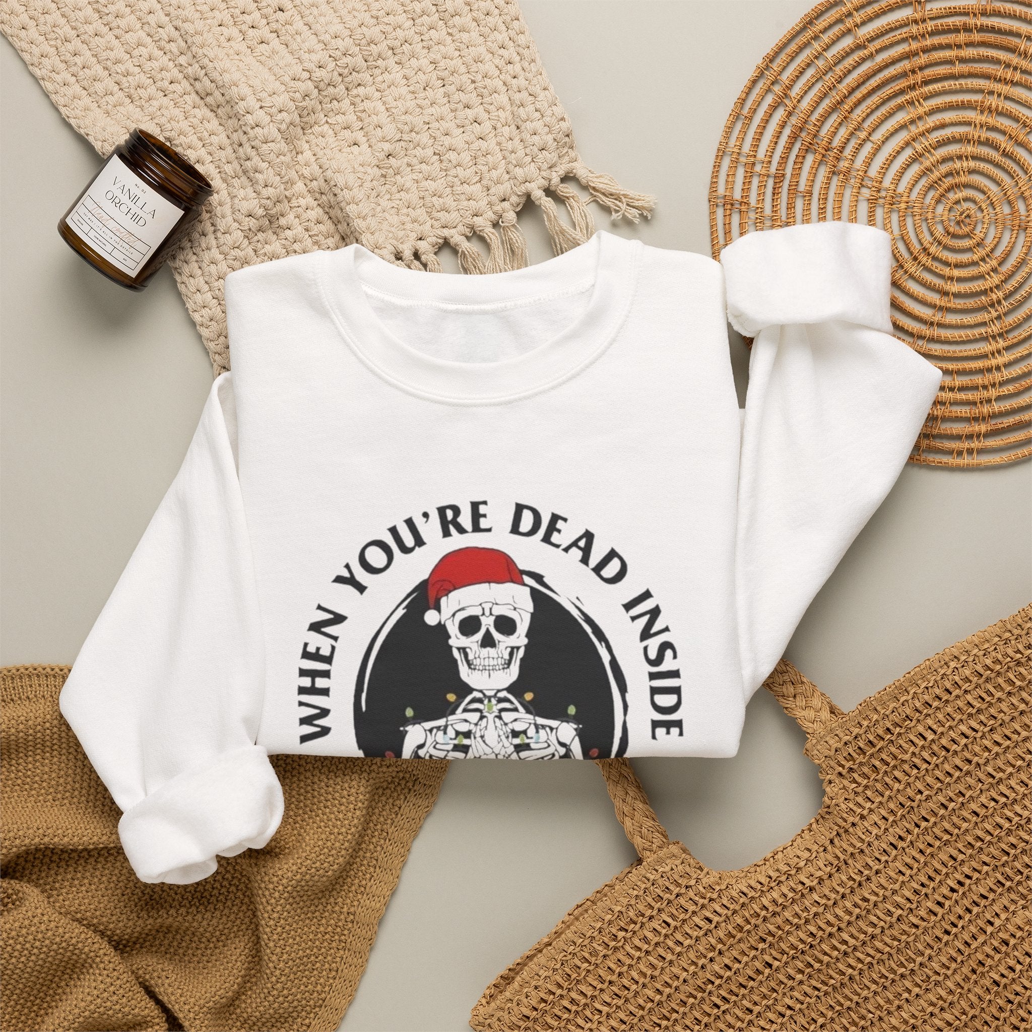 Christmas Sweatshirt - "When You're Dead Inside But It's Christmas" by Printify