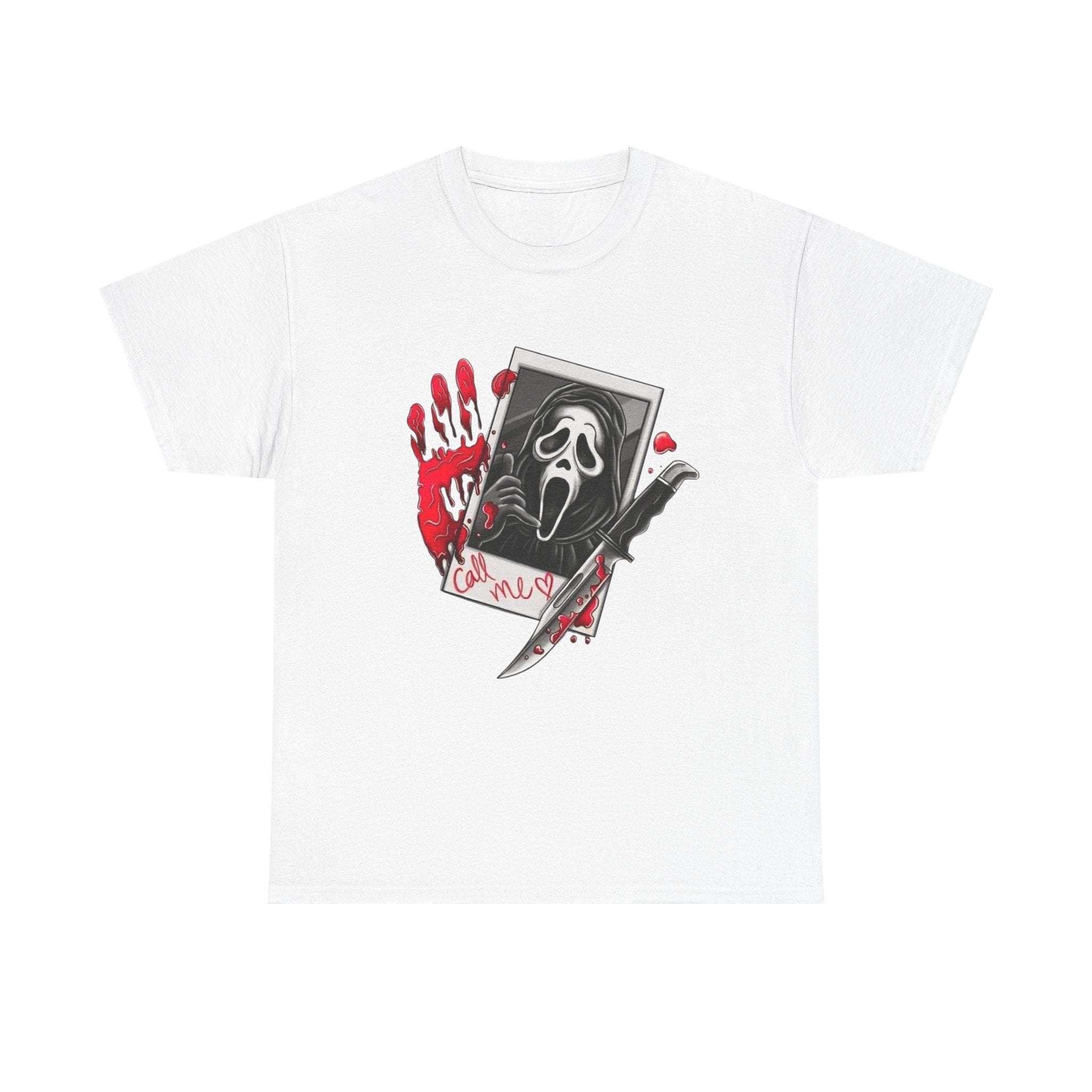 Horror Movie Valentine's Unisex Tee, Scream Film Lover Gift T-Shirt, Halloween Scary Movie Shirt, Cotton Tee for Horror Fans, Valentine's by Printify