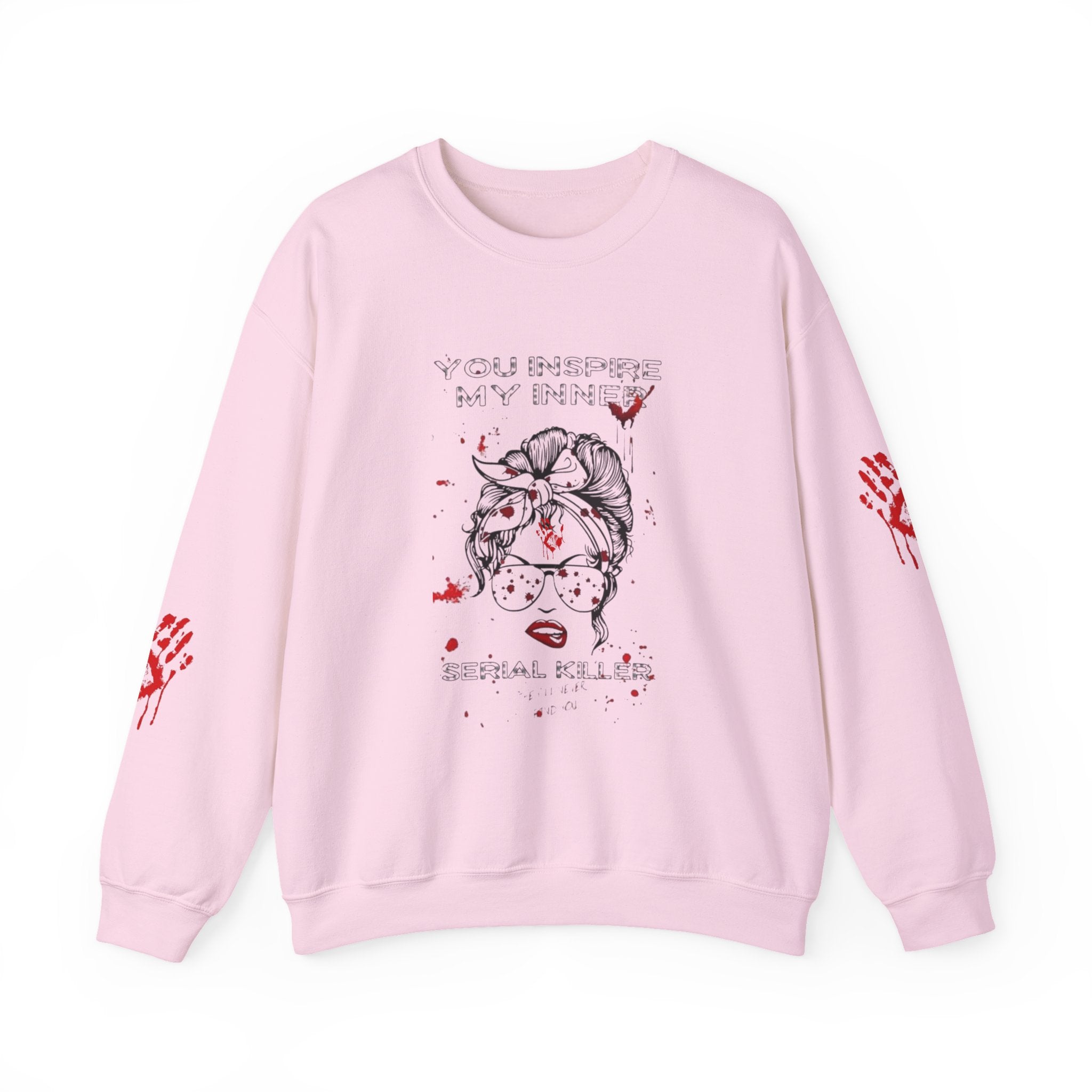 Grunge Horror Themed Crewneck Sweatshirt, Spooky Fashion, Halloween Casual Wear, Unique Graphic Sweater, Gift for Horror Lovers by Printify