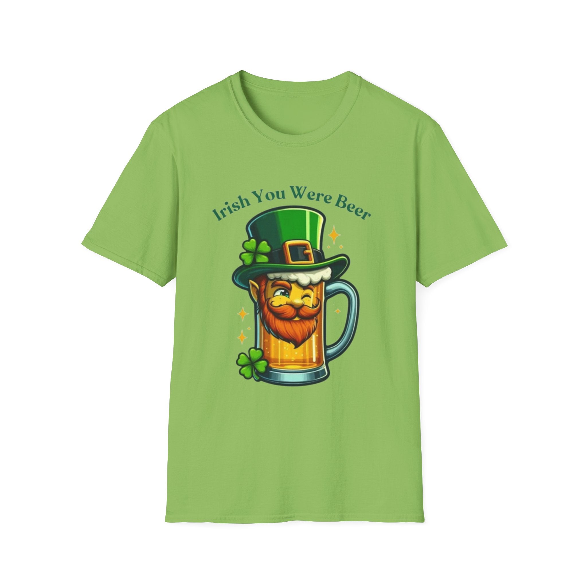 Irish You Were Beer T-Shirt — Funny St. Patrick’s Day Leprechaun Beer Tee by Printify