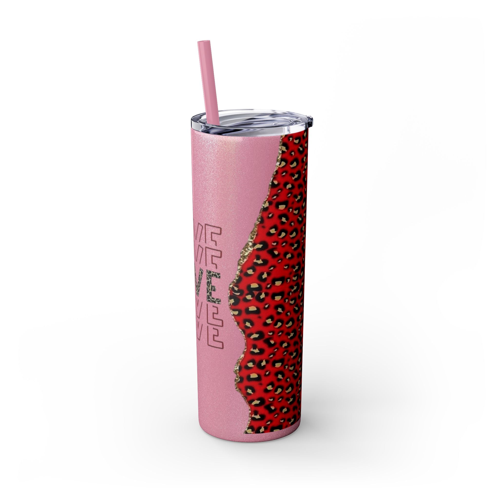 Love love Skinny Tumbler with Straw, 20oz by Printify