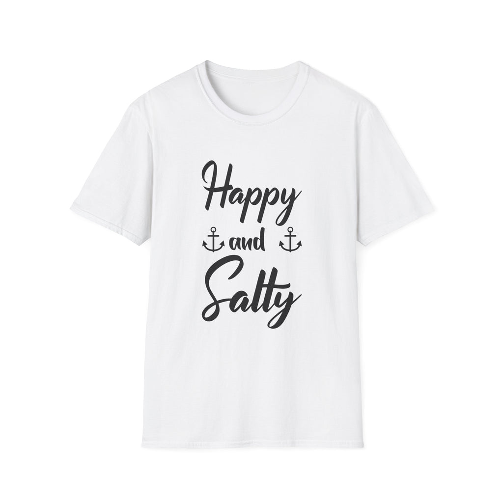 Happy and Salty T-Shirt — Nautical Anchor Graphic Tee by Printify