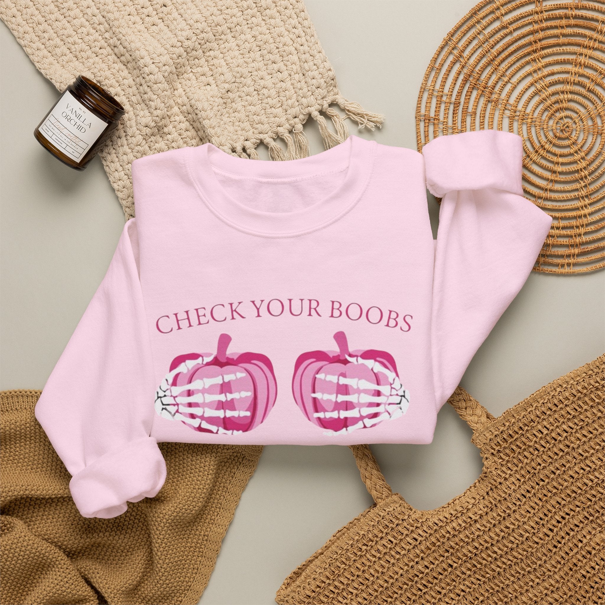 Breast Cancer Awareness Sweatshirt - Check Your Boobs by Printify