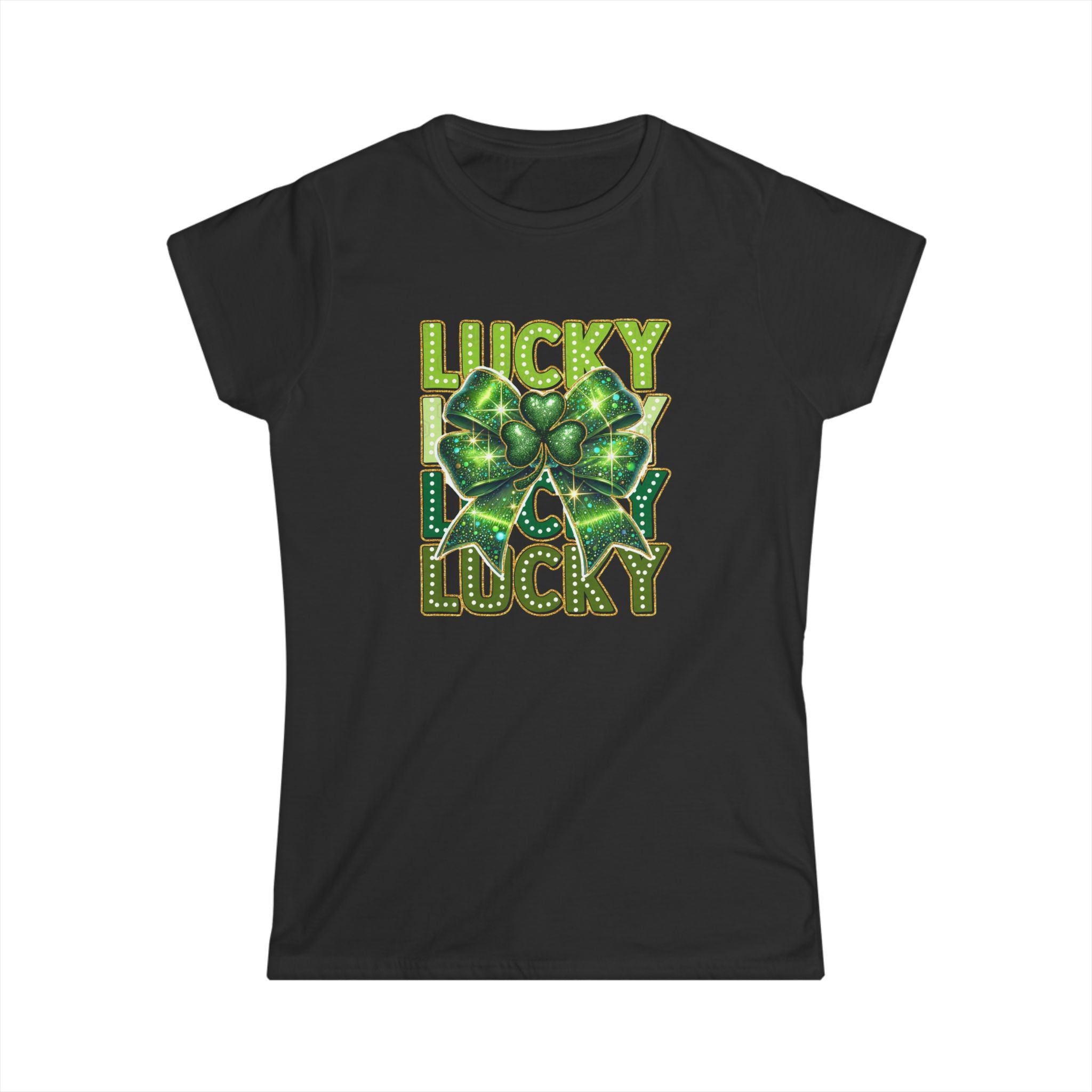 Lucky Clover Women's Softstyle Tee for St. Patrick's Day by Printify