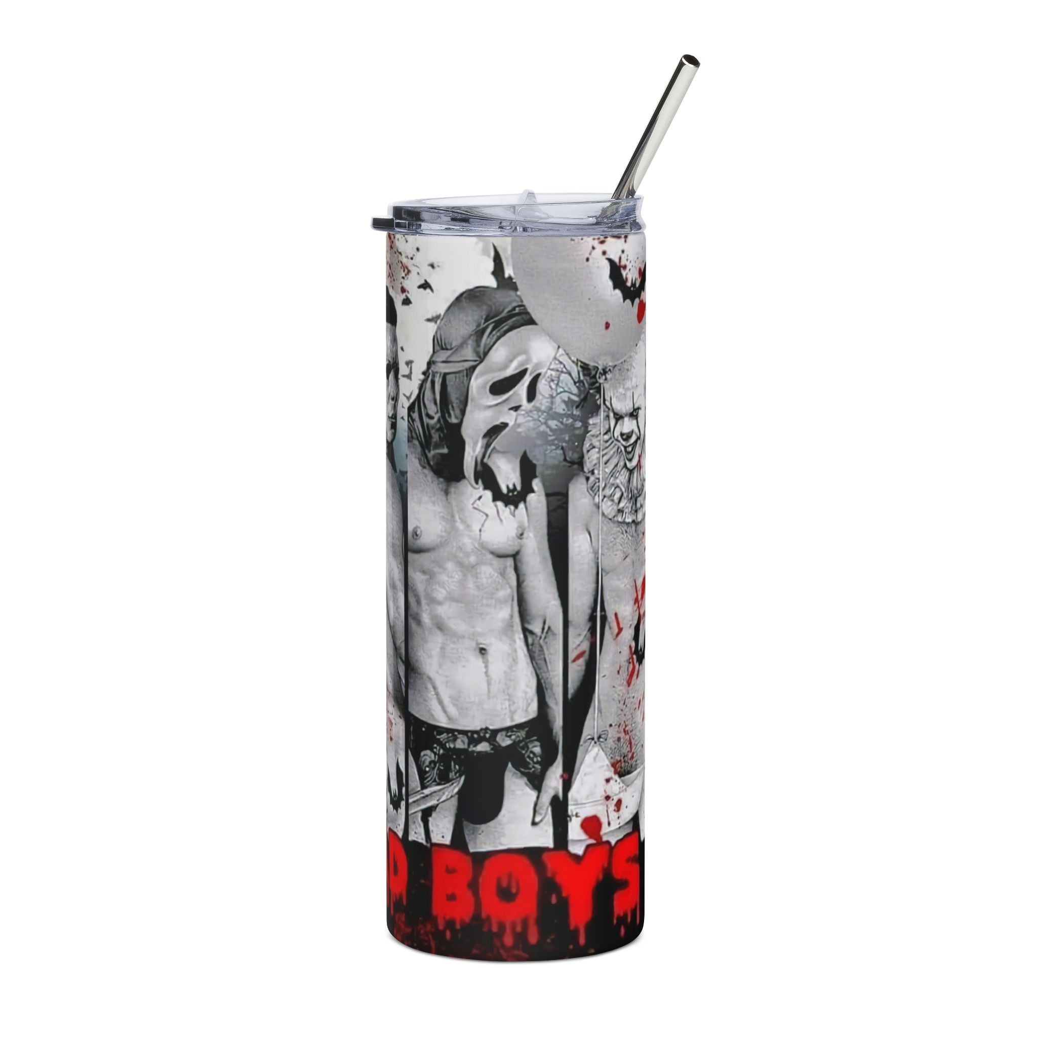 20oz Stainless Steel Horror Tumbler - Graphic Slasher Collage, 'I Like It' by Printify