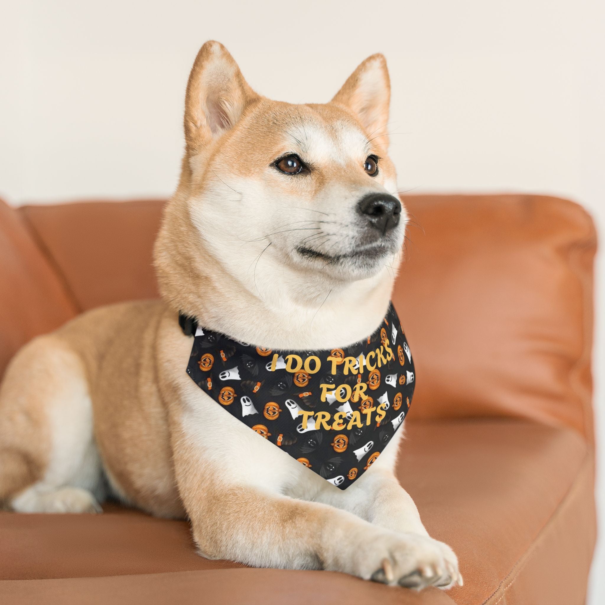 Halloween Pet Bandana Collar – “Do Tricks for Treats” Dog & Cat Accessory by Printify