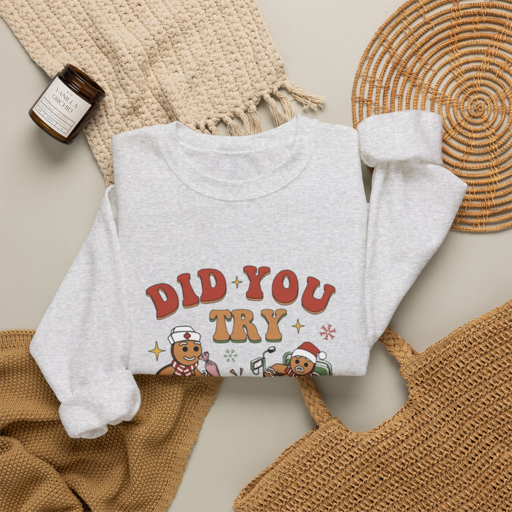 Holiday Gingerbread Sweatshirt — "Did You Try Icing It?" Cozy Christmas Crewneck by Printify