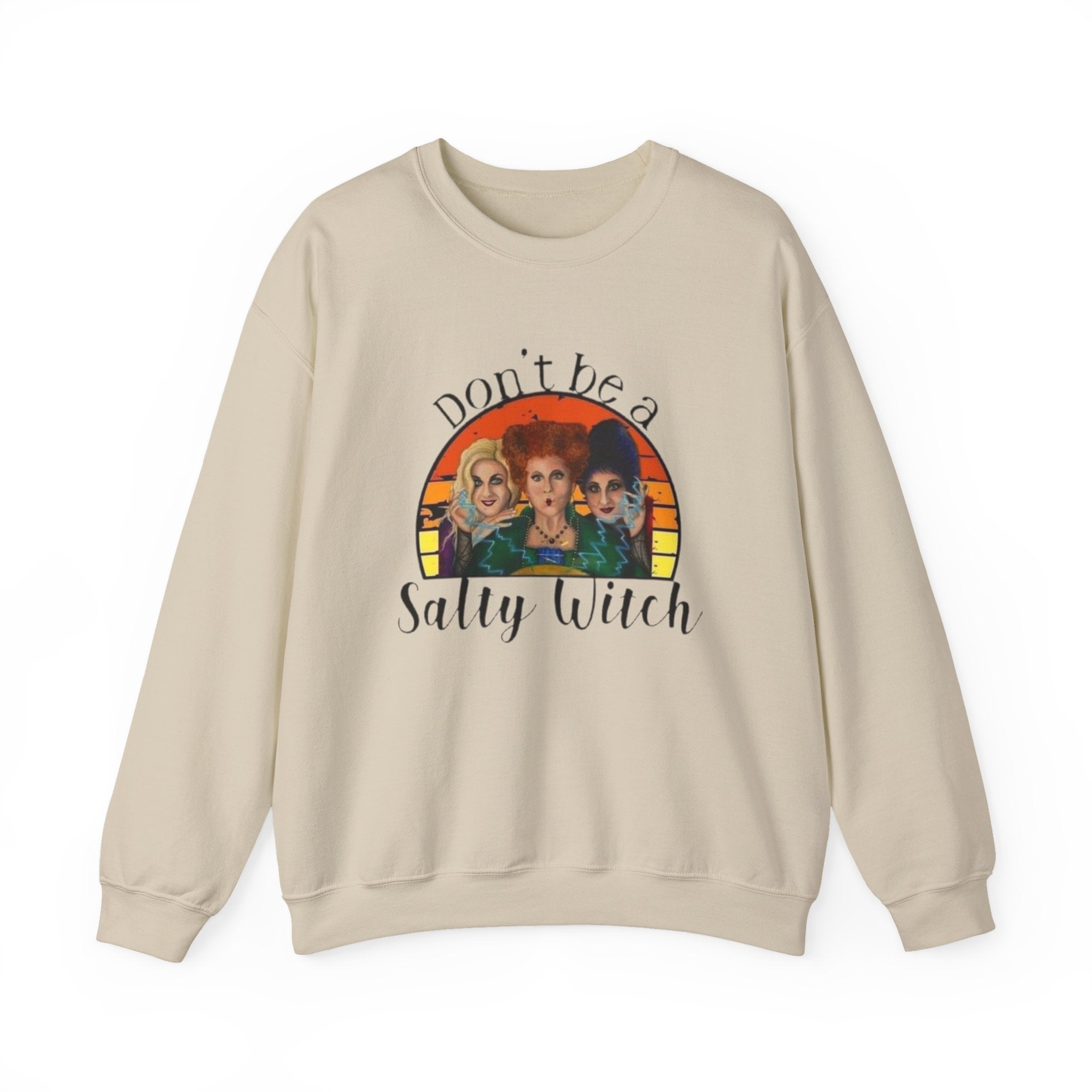 Don't Be a Salty Witch Sweatshirt, Unisex Crewneck for Halloween, Cozy Fall Apparel, Witchy Gift, Spooky Season Fashion by Printify
