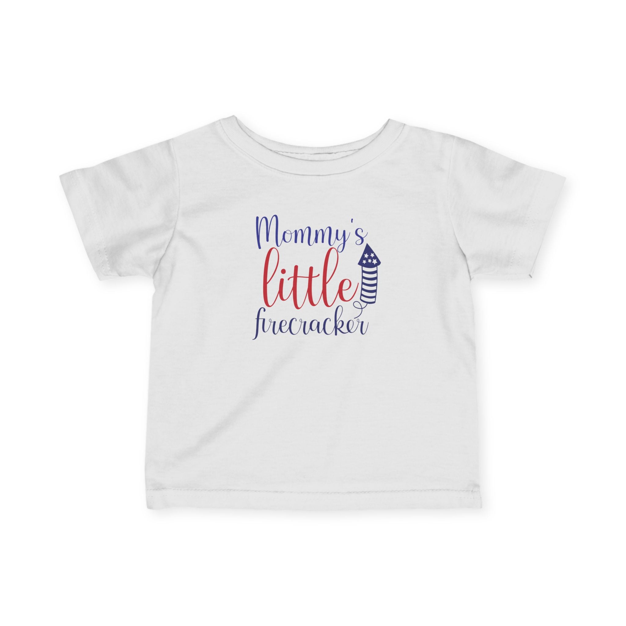 Mommy's Little Firecracker Infant Tee, Baby Independence Day Shirt, Toddler Fourth of July Outfit, Summer Celebration Tees, Cute Baby [...] by Printify