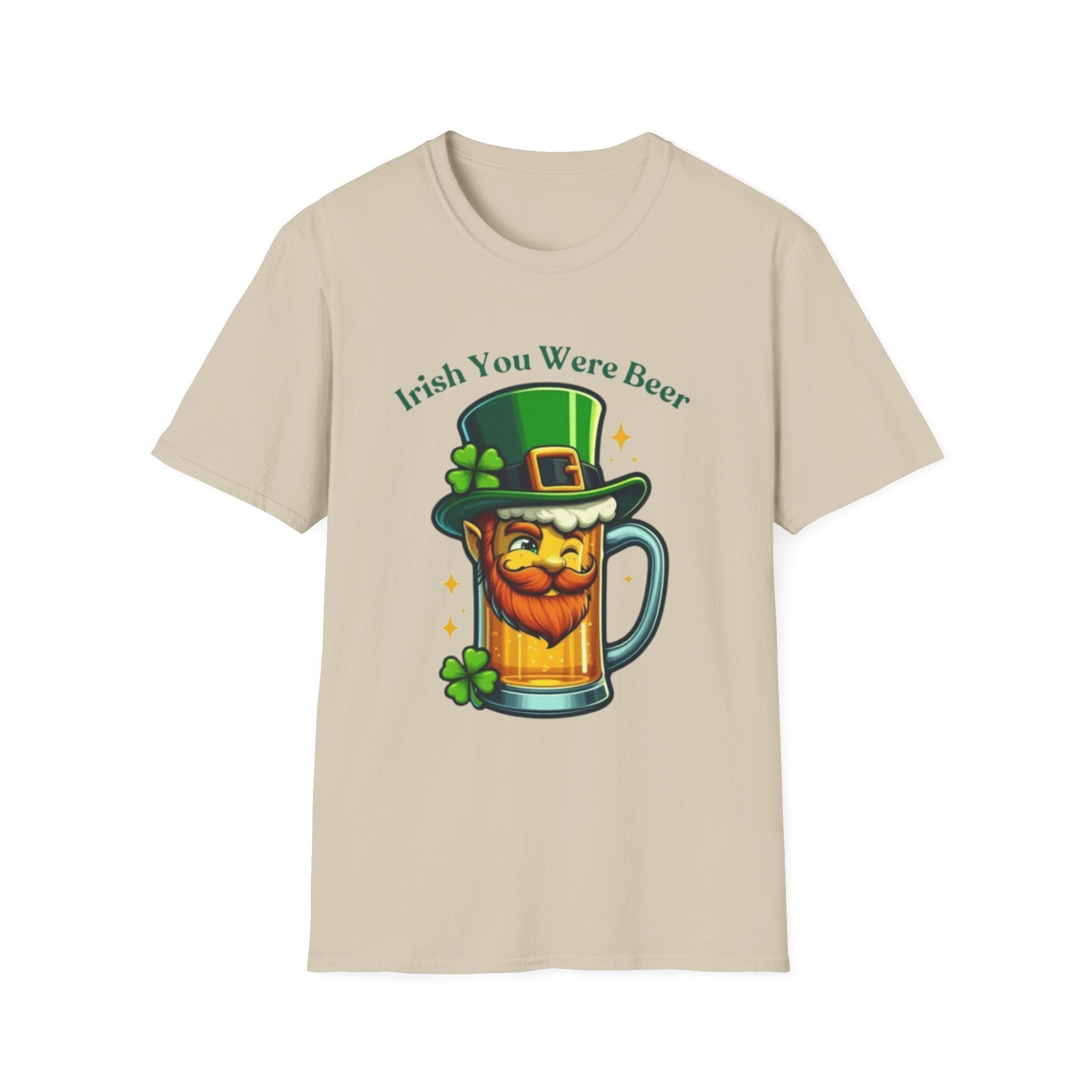 Irish You Were Beer T-Shirt — Funny St. Patrick’s Day Leprechaun Beer Tee by Printify