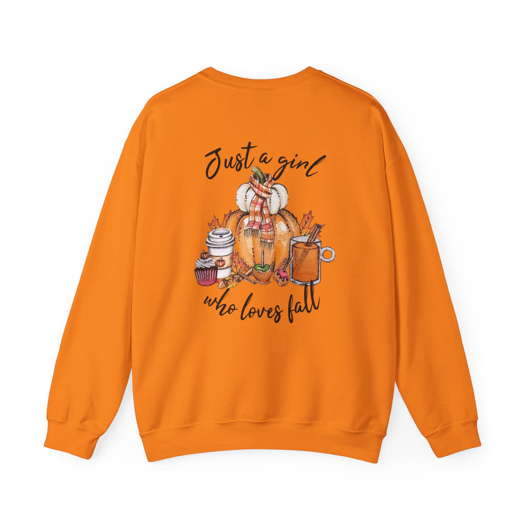 Just a Girl Who Loves Fall Crewneck Sweatshirt – Cozy Autumn Pullover by Printify