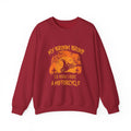 Motorcycle Halloween Sweatshirt — "My Broom Broke So Now I Ride a Motorcycle" by Printify