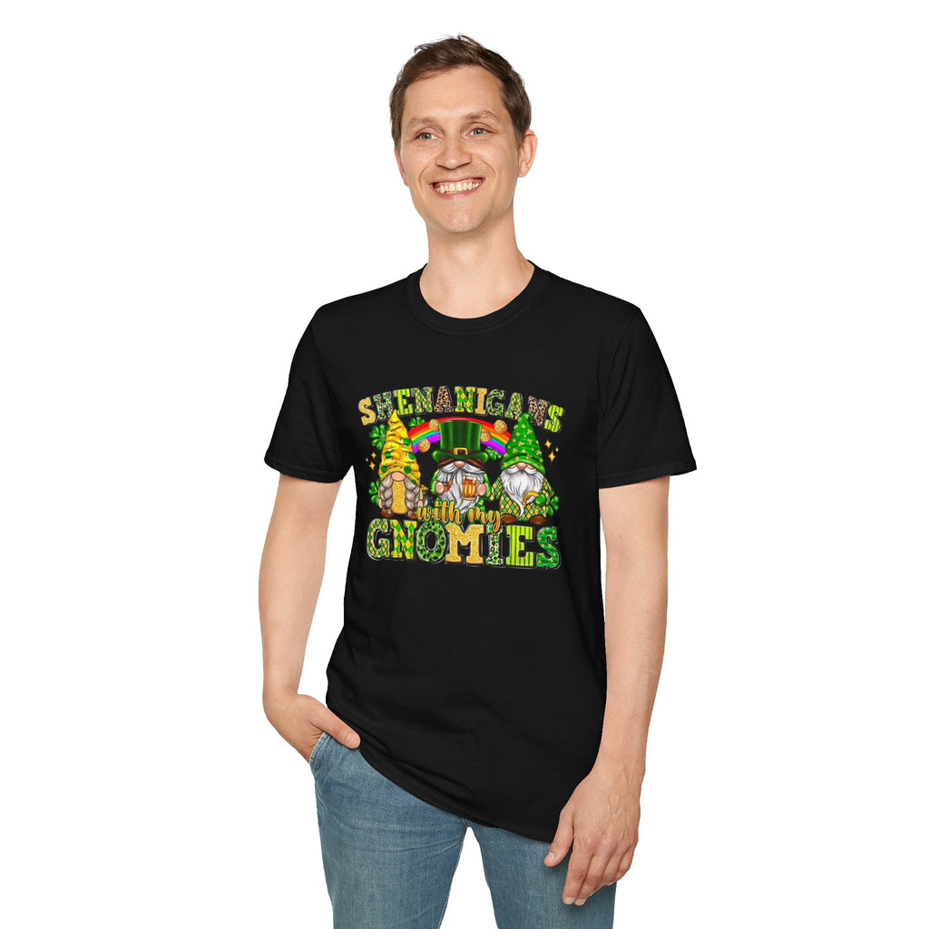 T-Shirt — "Shenanigans with My Gnomies" St. Patrick's Day Gnome Tee by Printify