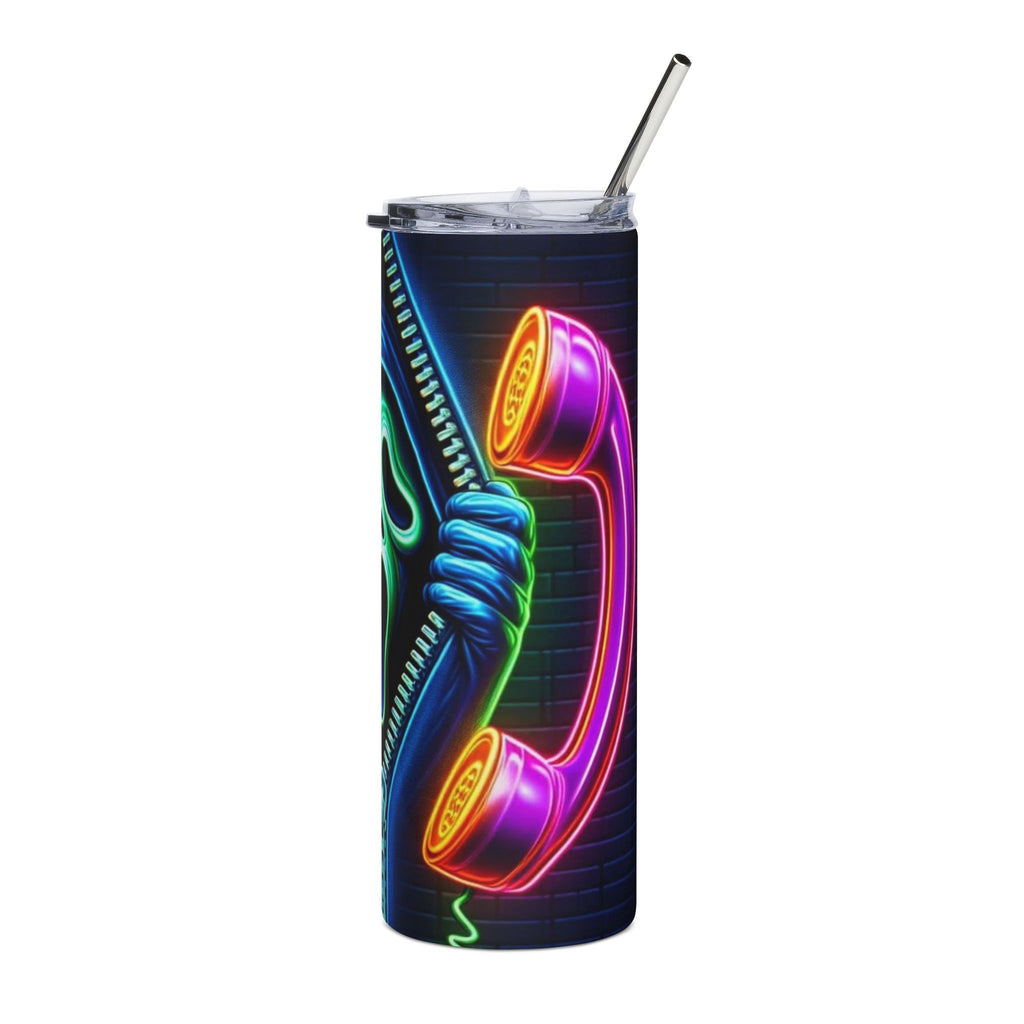 20oz Stainless Tumbler — Neon Scream & Retro Phone Design by Printify
