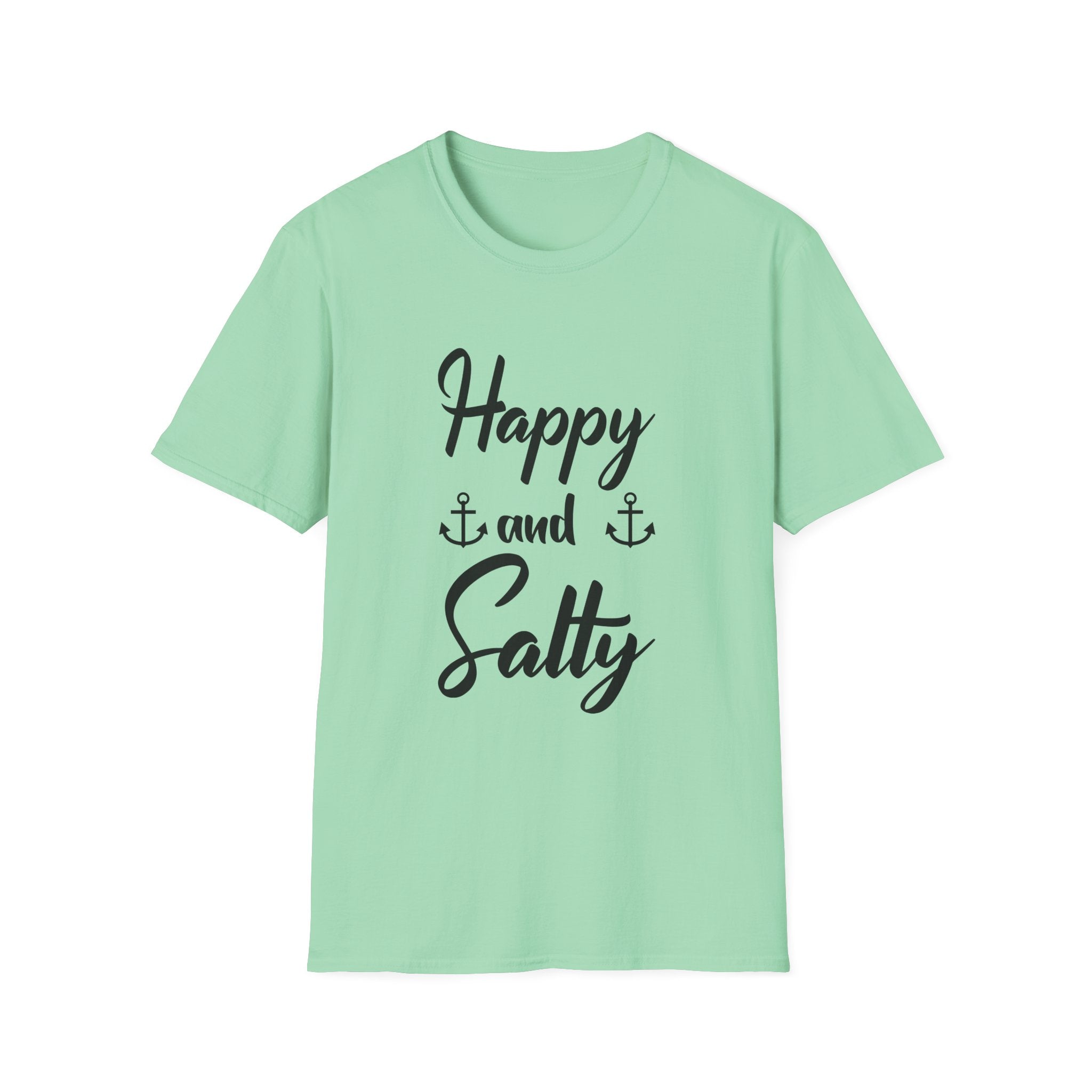 Happy and Salty T-Shirt — Nautical Anchor Graphic Tee by Printify