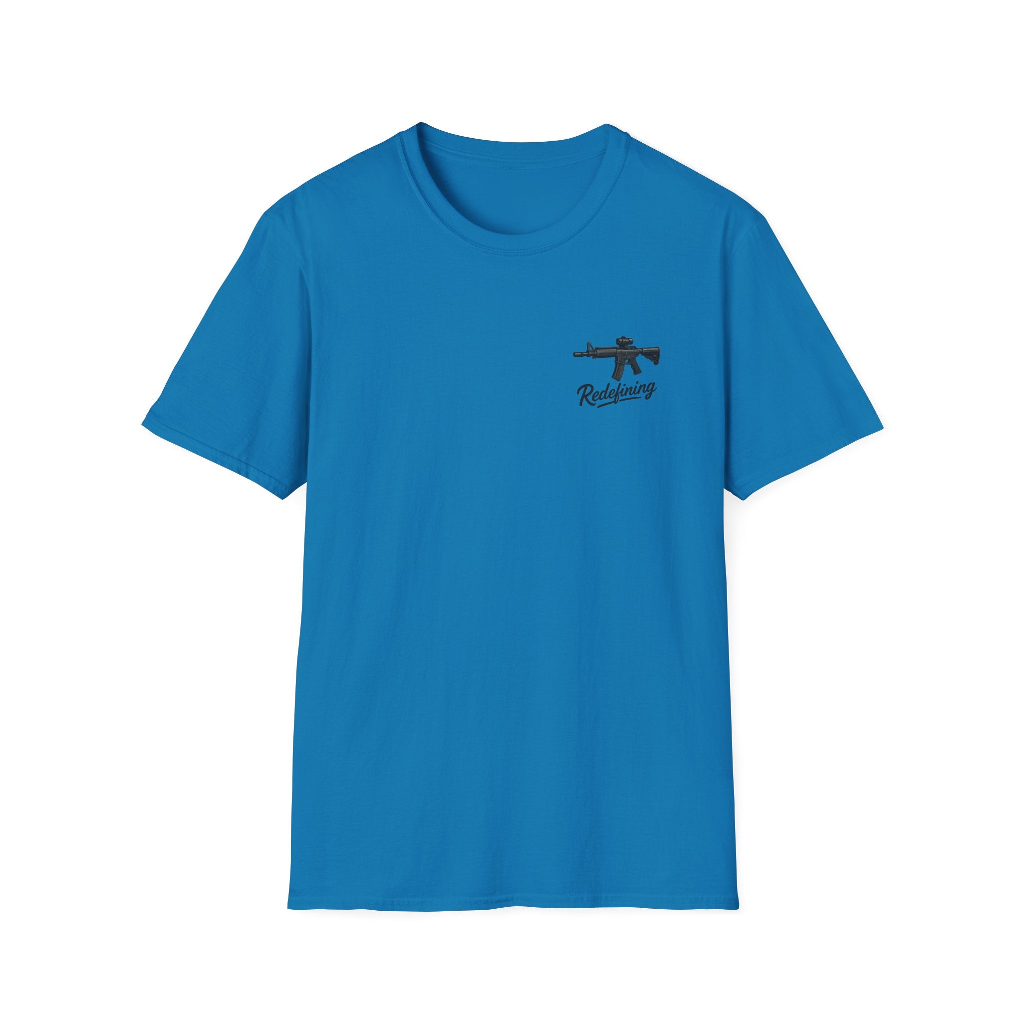 T-Shirt — 'Redefining' Rifle Minimalist Graphic Tee by Printify