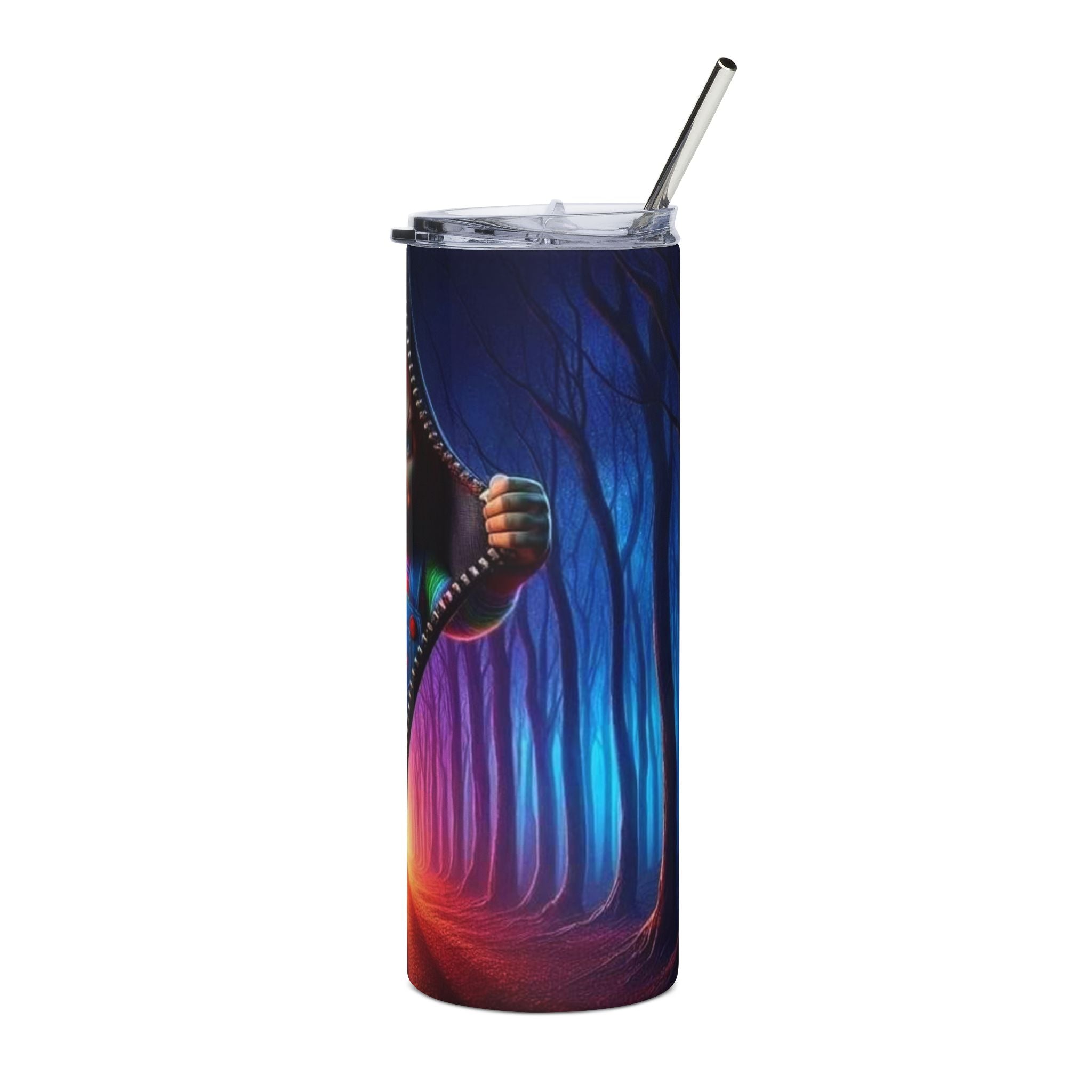 20oz Halloween Chucky Stainless Steel Tumbler — Horror Movie Zipper Design by Printify