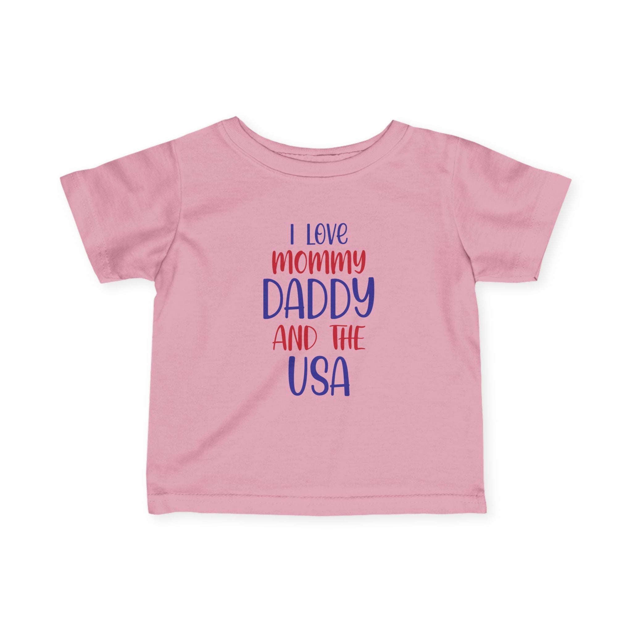 Infant USA Love Tee, Baby T-Shirt, Cute Baby Clothes, USA Holiday Outfit, Father's Day Gift, Family Celebration Shirt by Printify