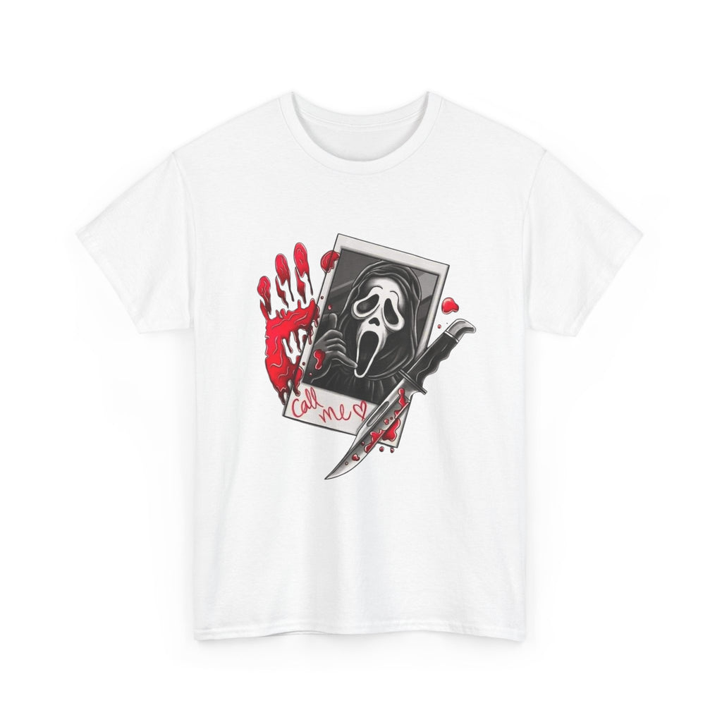 Horror Movie Valentine's Unisex Tee, Scream Film Lover Gift T-Shirt, Halloween Scary Movie Shirt, Cotton Tee for Horror Fans, Valentine's by Printify