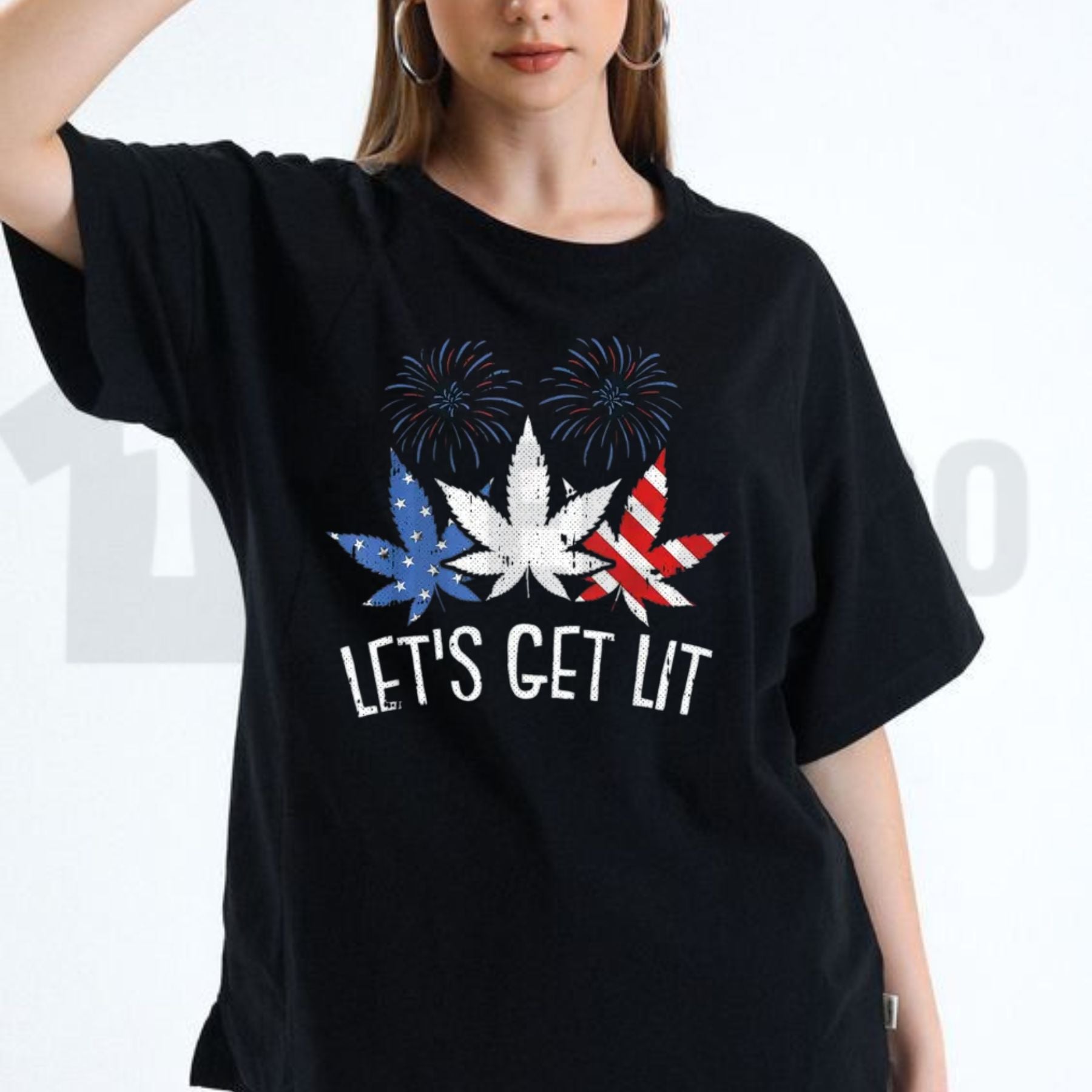 Star Spangled Stoner Funny 4th of July Weed Independence Day Graphic T-Shirt by Teezioo