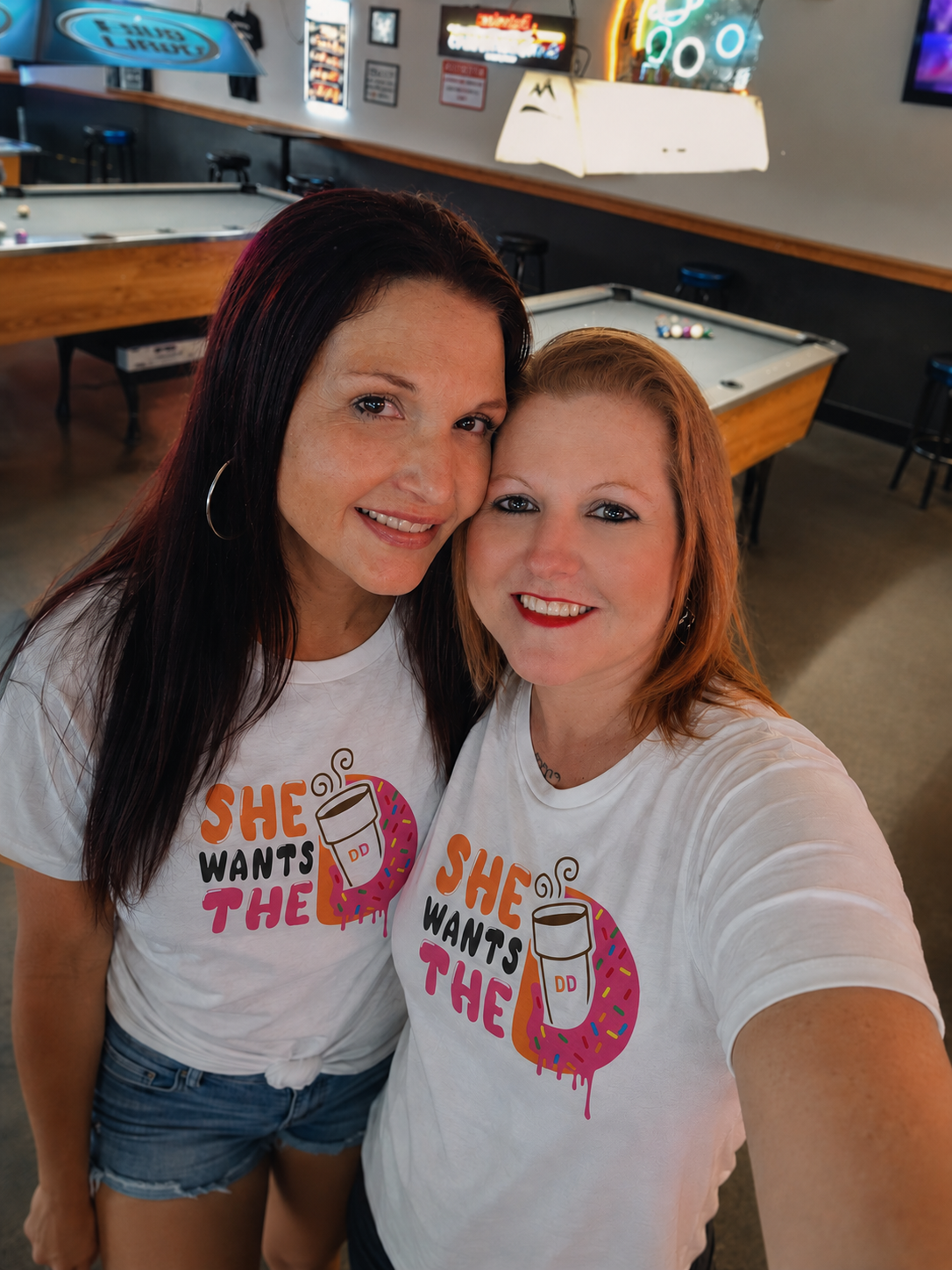 She Wants The Donut Tee — Funny Coffee & Donut Graphic Women's Shirt by Printify