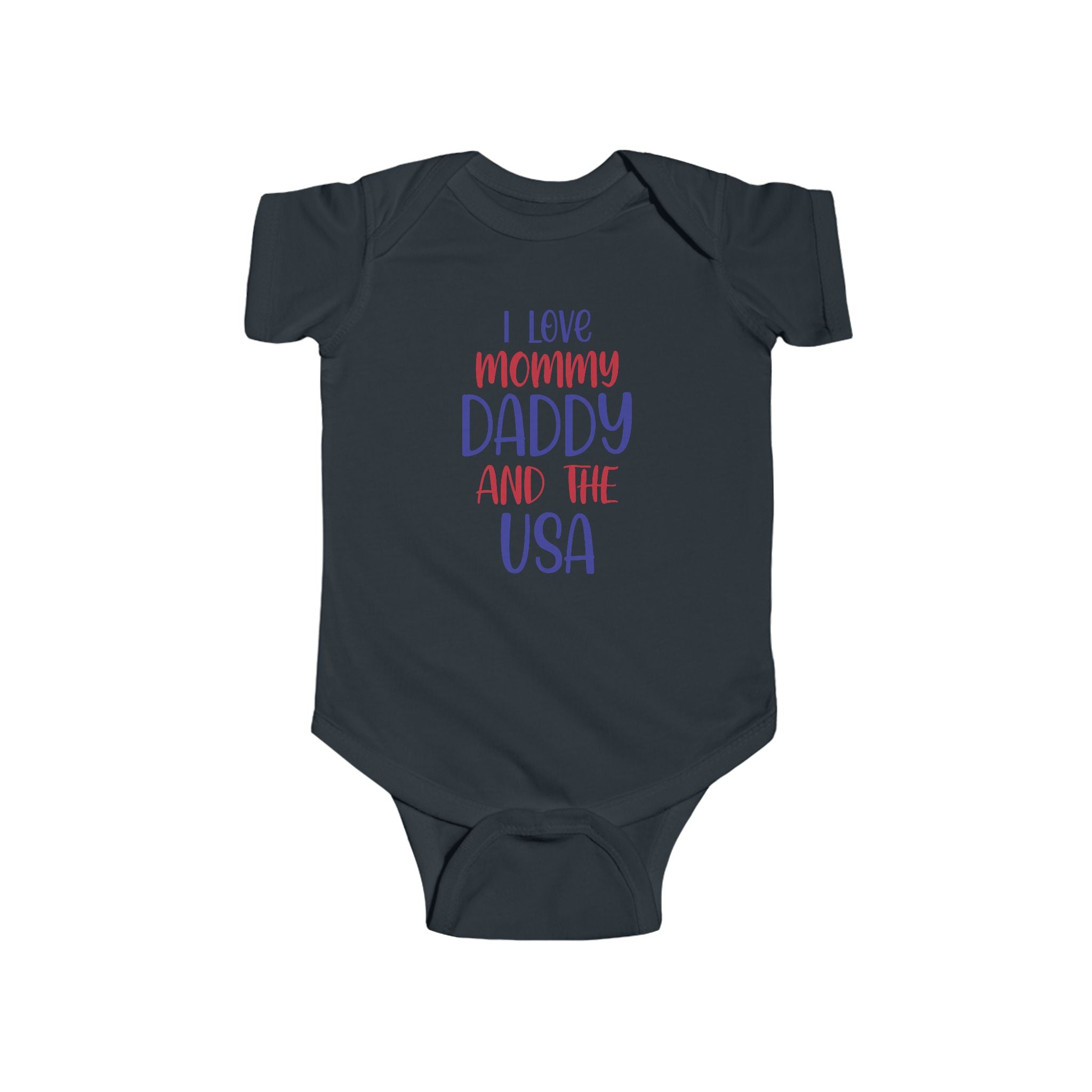 I Love Mommy Daddy and the USA Infant Bodysuit, Baby Gift, Toddler Clothing, Patriotic Baby Outfit, 4th of July Outfit, Cute Baby Clothes by Printify