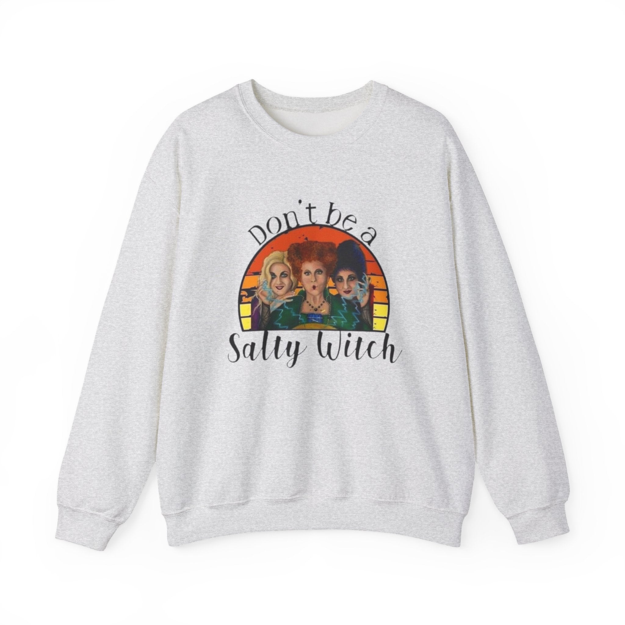 Don't Be a Salty Witch Sweatshirt, Unisex Crewneck for Halloween, Cozy Fall Apparel, Witchy Gift, Spooky Season Fashion by Printify