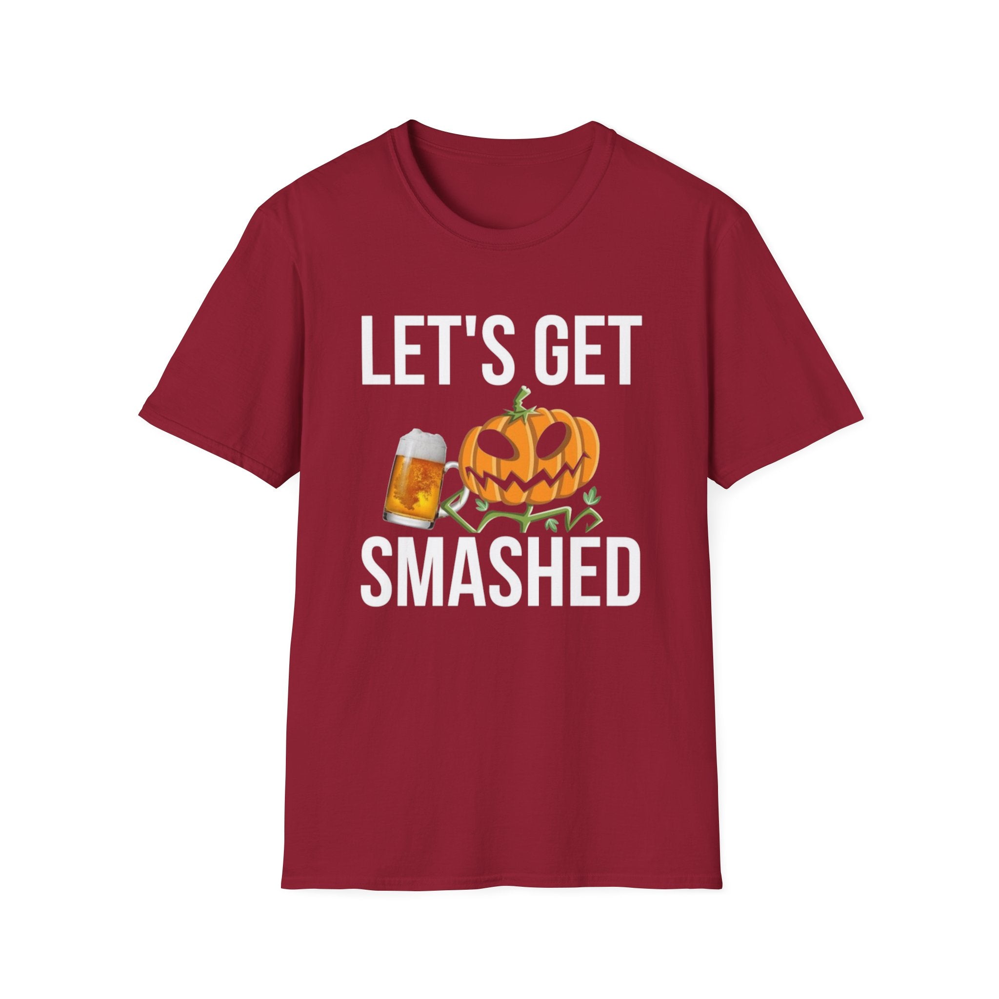 Halloween "Let's Get Smashed" T-Shirt — Pumpkin & Beer Party Tee by Printify