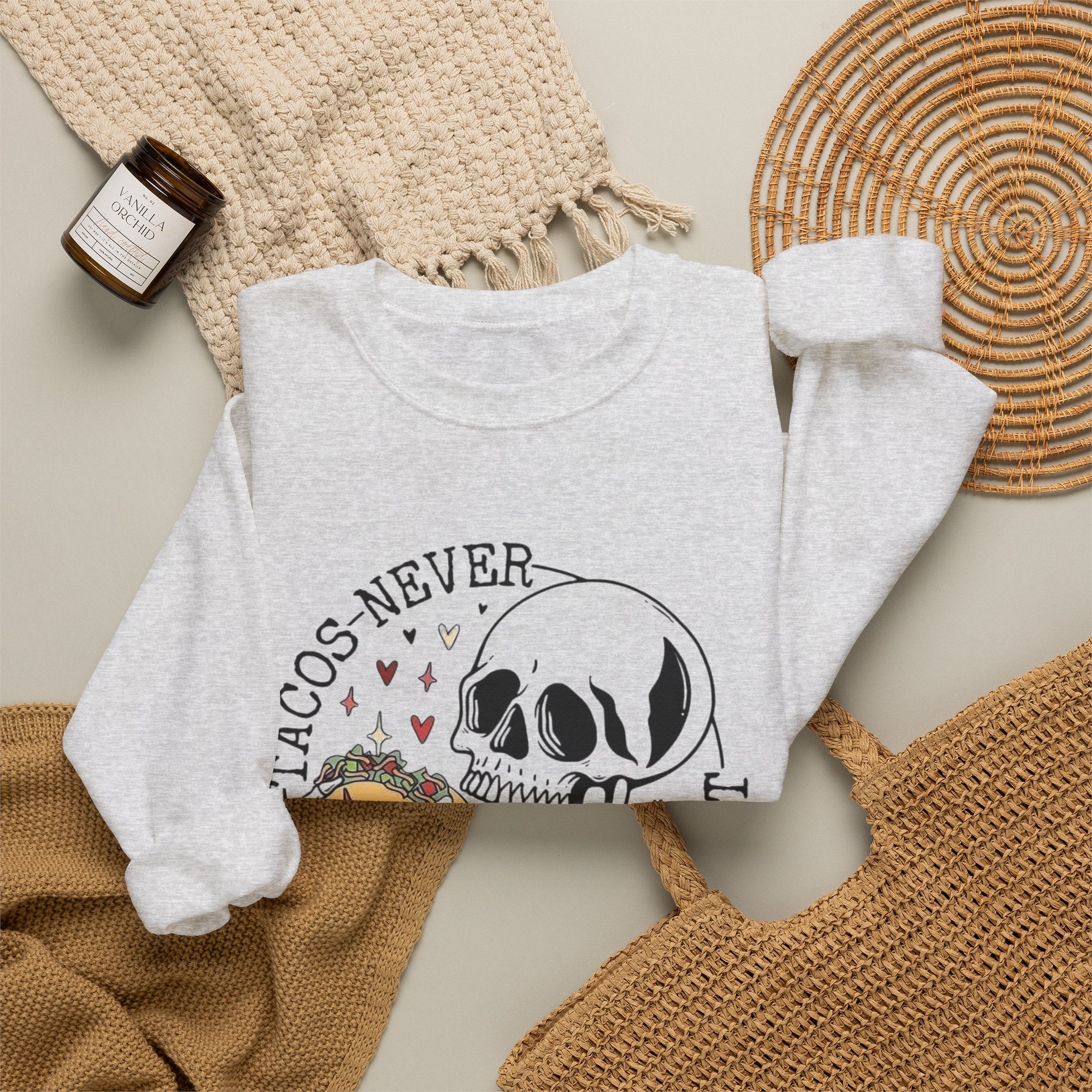 Valentine Tacos Sweatshirt, Funny Taco Lover Gift by Printify
