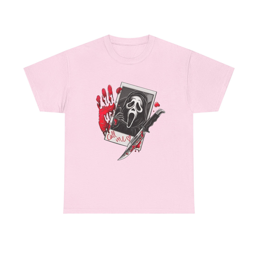 Horror Movie Valentine's Unisex Tee, Scream Film Lover Gift T-Shirt, Halloween Scary Movie Shirt, Cotton Tee for Horror Fans, Valentine's by Printify