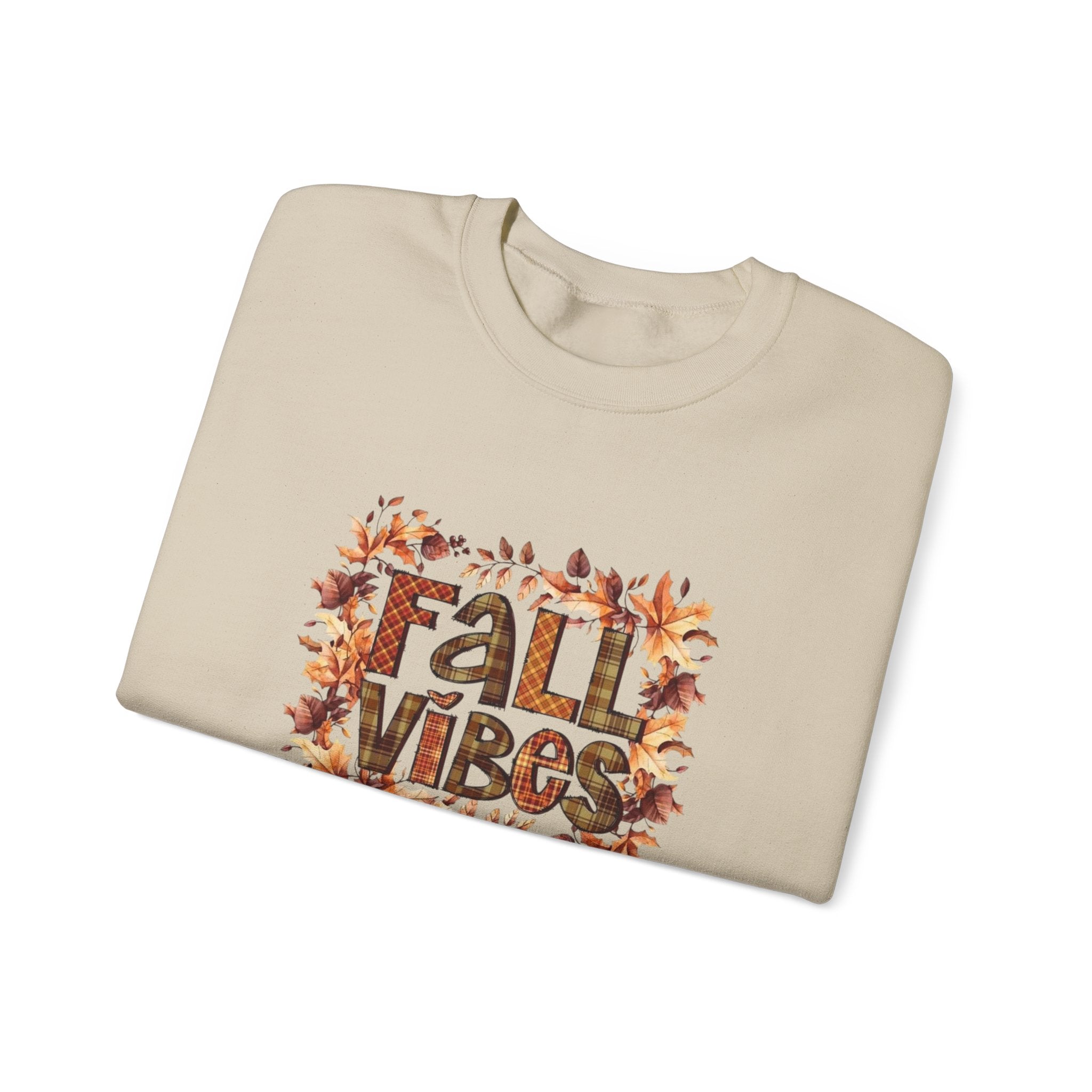 Fall Vibes Sweatshirt, Cozy Pullover, Halloween Gift, Pumpkin Crewneck, Autumn Apparel, Fall Fashion by Printify