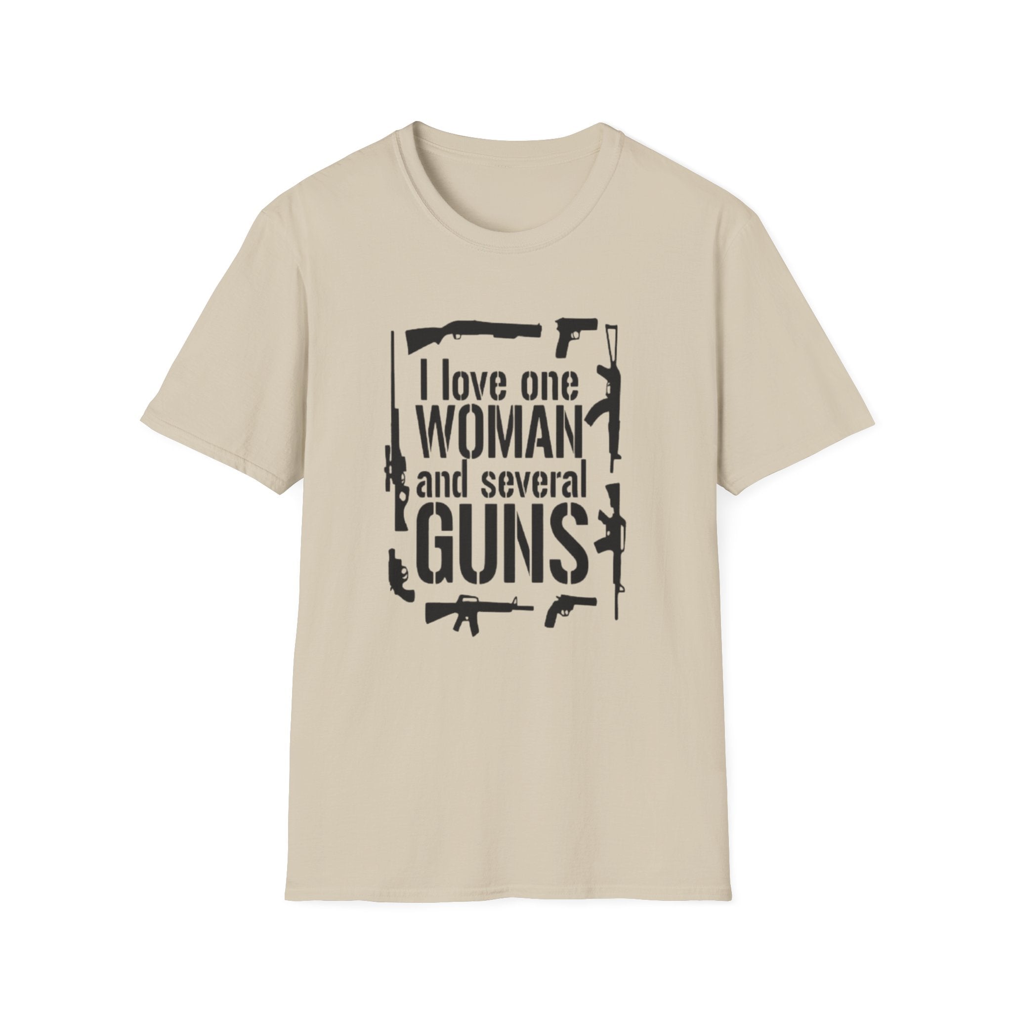 Gun Lover T-Shirt — "I Love One Woman and Several Guns" Graphic Tee by Printify