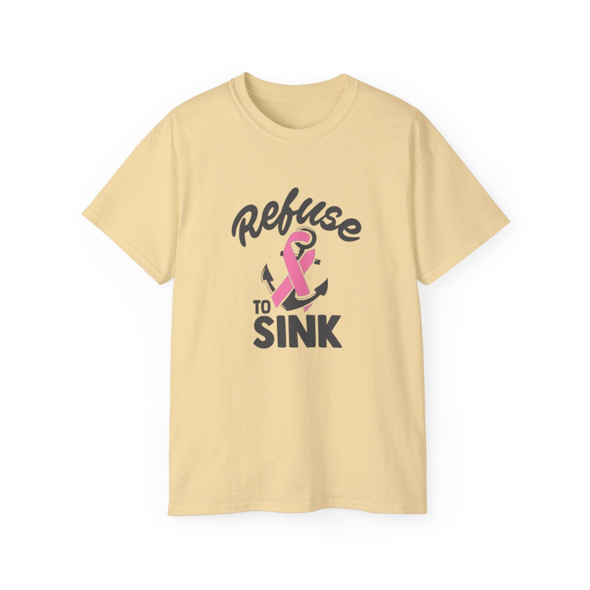 Refuse to Sink Anchor Breast Cancer Awareness T-Shirt by Printify