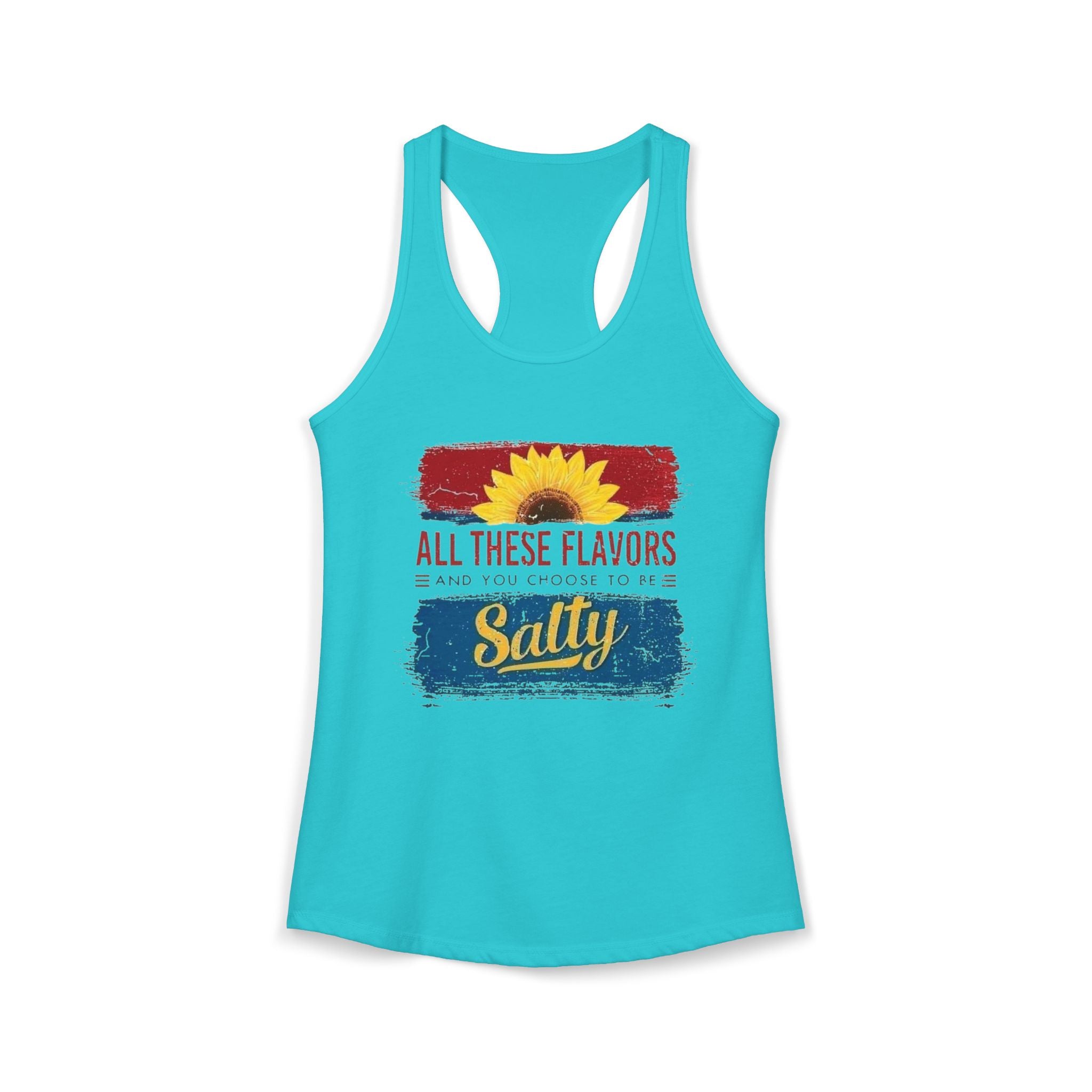 Salty Flavors Racerback Tank Top, Casual Summer Shirt, Beach Wear, Gift for Friends, Fun Party Top, Outdoor Activities by Printify