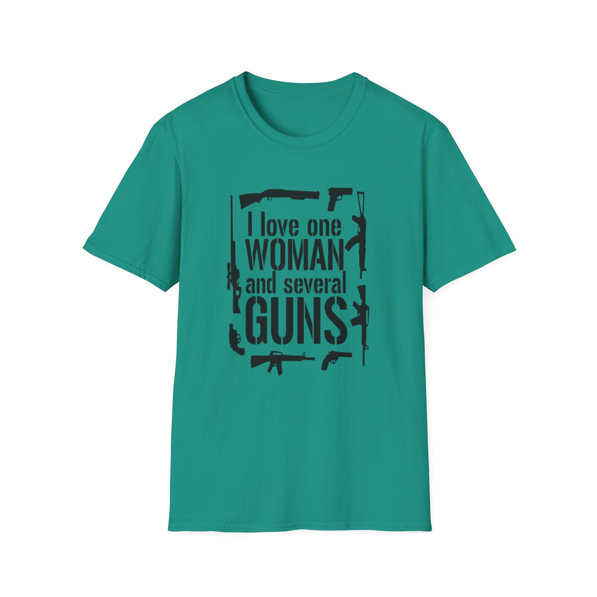Gun Lover T-Shirt — "I Love One Woman and Several Guns" Graphic Tee by Printify