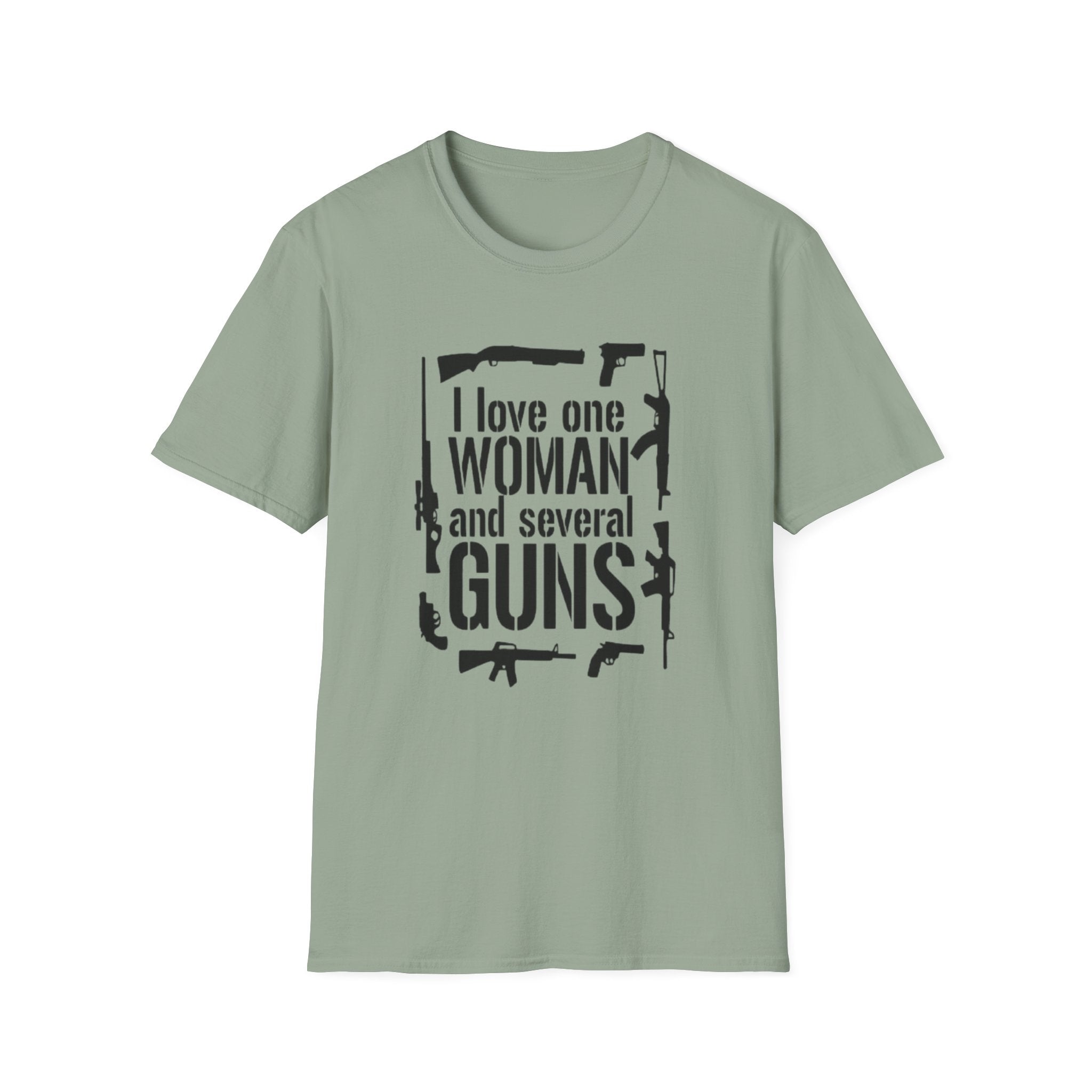 Gun Lover T-Shirt — "I Love One Woman and Several Guns" Graphic Tee by Printify